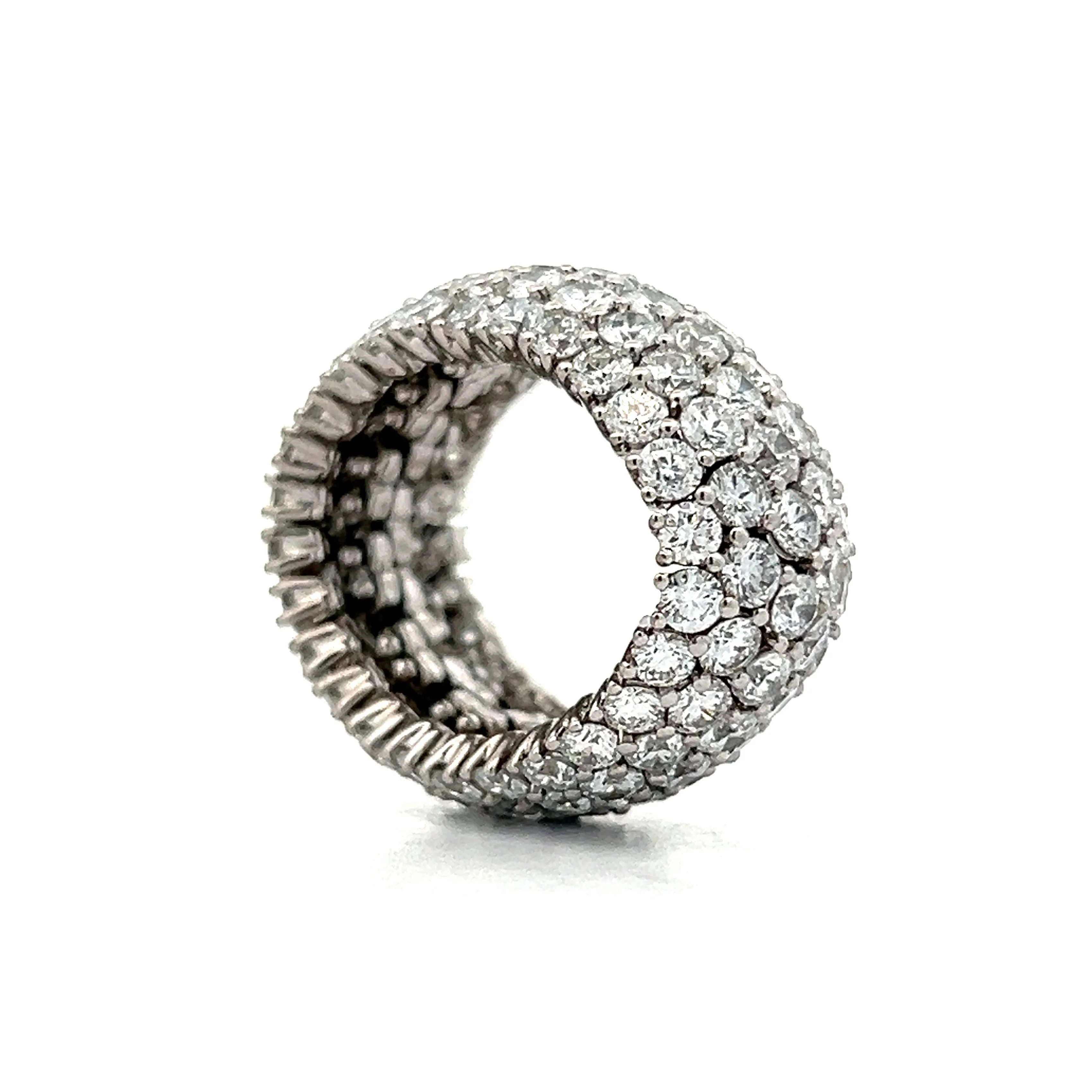 8.17 Flexible Pave Diamond Cocktail Ring in Platinum - Image 5