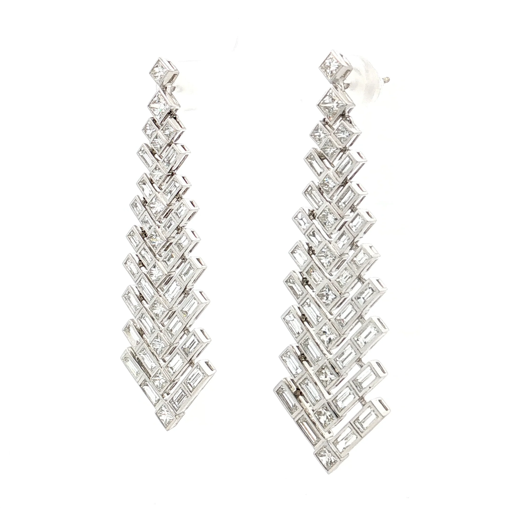 8.27 Lugano Chevron Diamond Drop Earrings 18k - Image 2