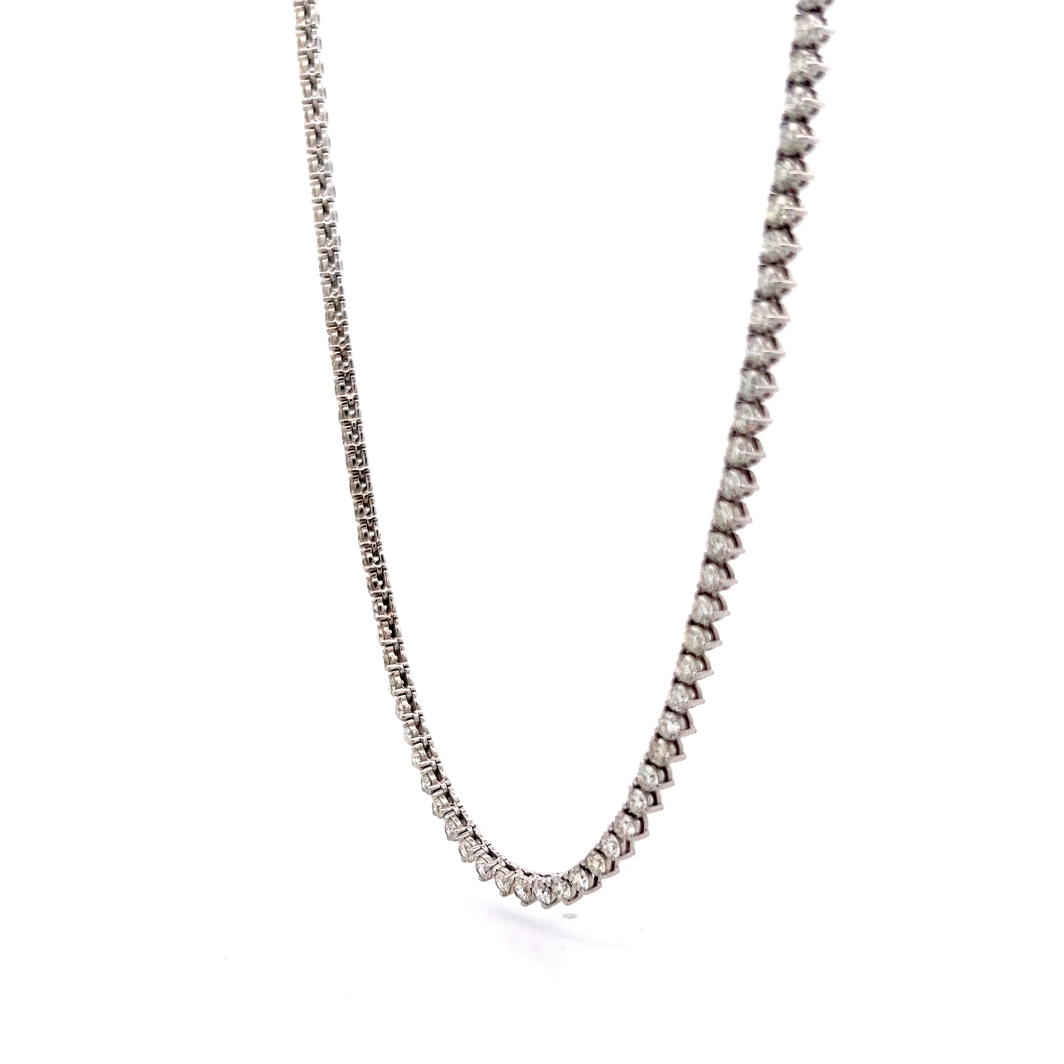 8.40 Round Brilliant Diamond Statement Necklace in 14k - Image 2