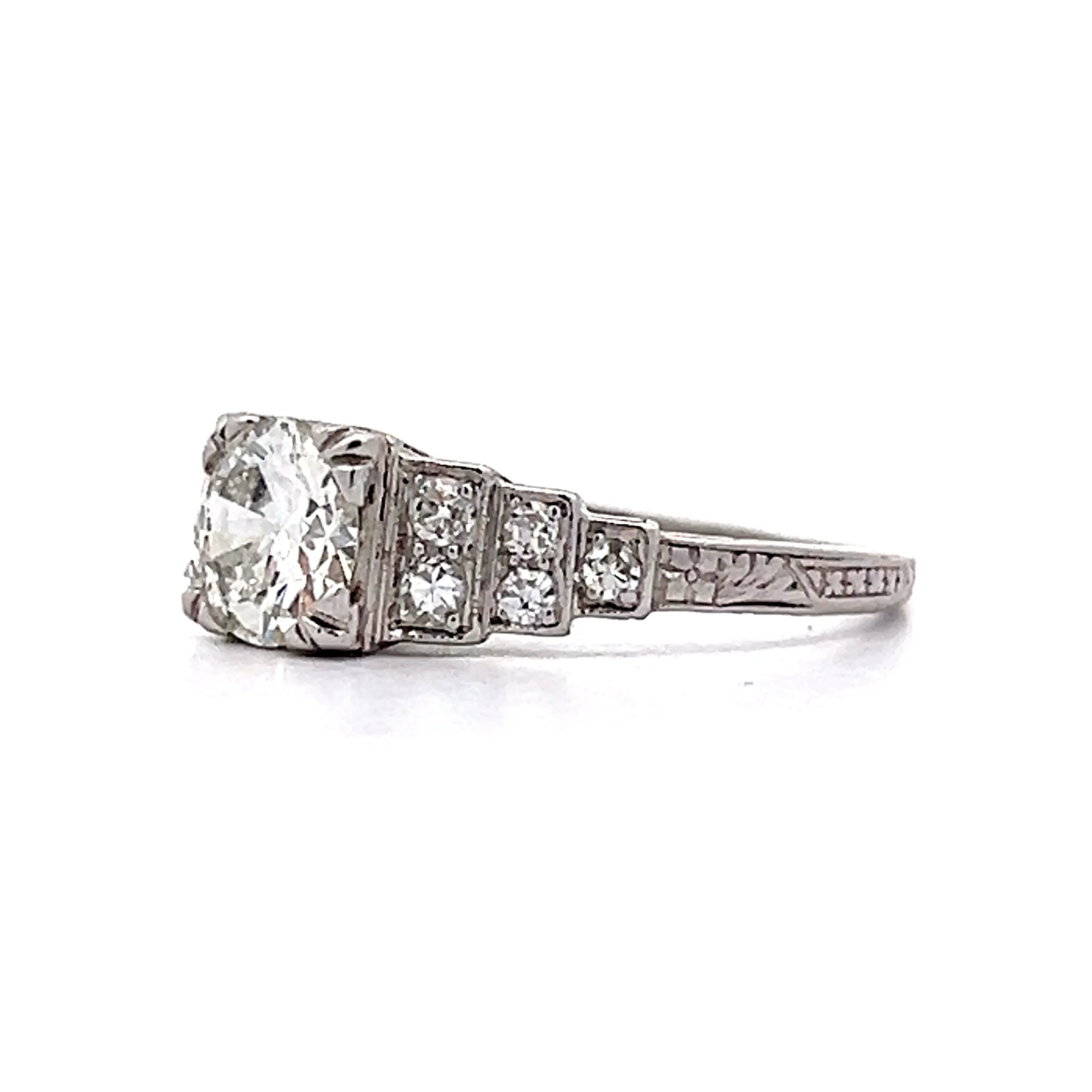 .80 Antique Deco Diamond Step Engagement Ring in Platinum - Image 2
