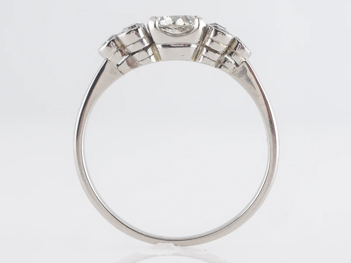 .80 Art Deco Cushion Cut Diamond Engagement Ring in Platinum - Image 4