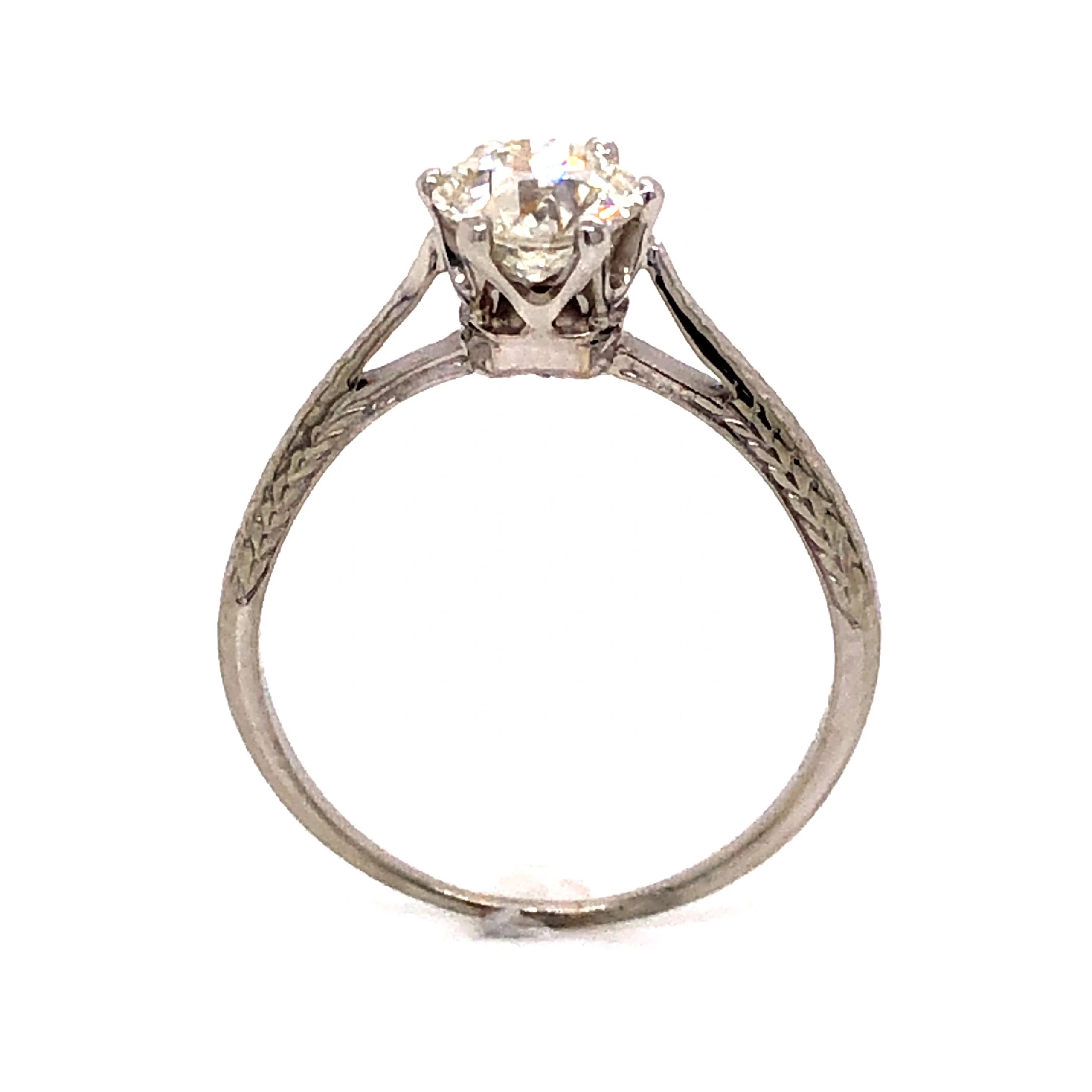 .80 Art Deco Solitaire Diamond Engagement Ring in 18K White Gold - Image 4