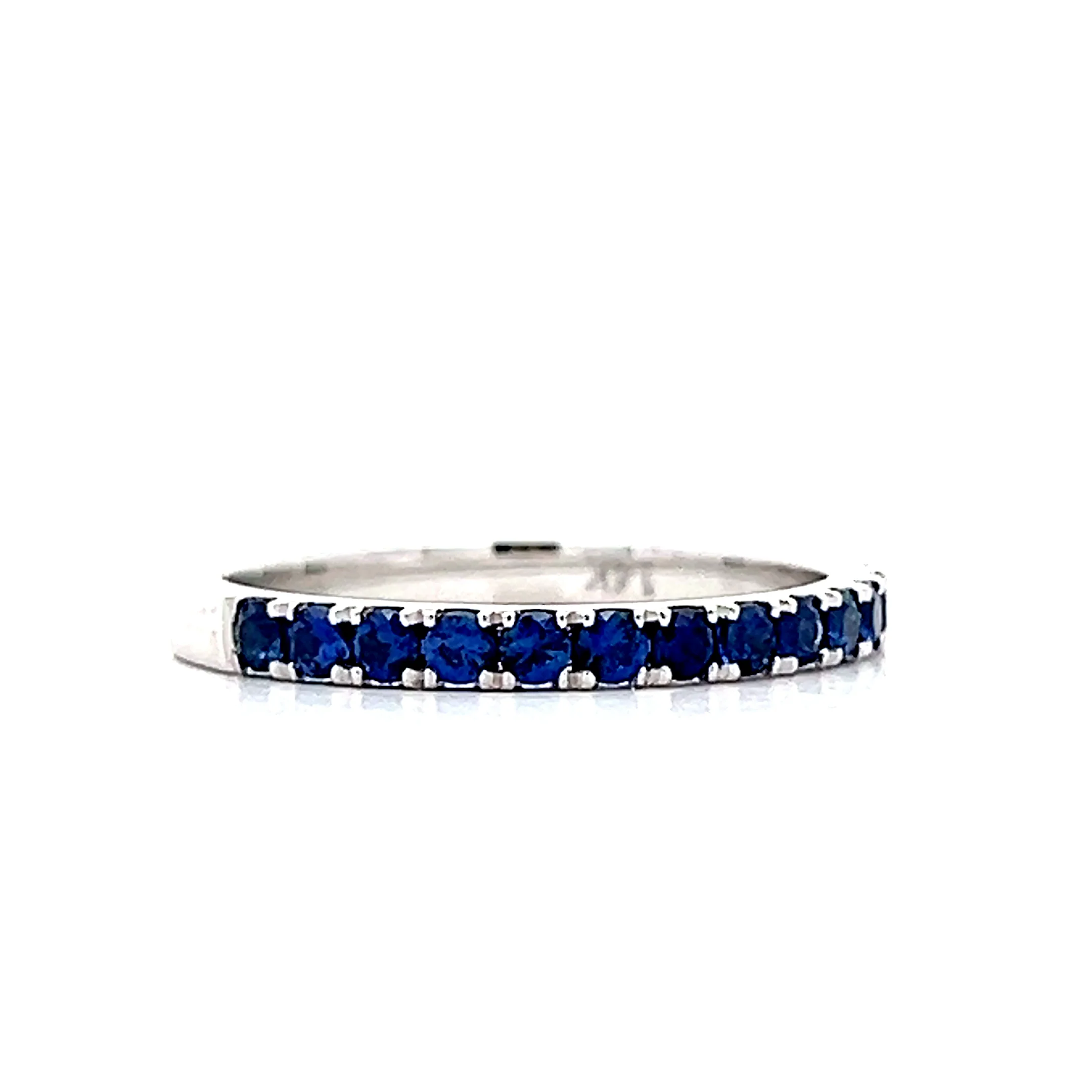 .80 French Cut Sapphire Wedding Band in 14k - Image 3
