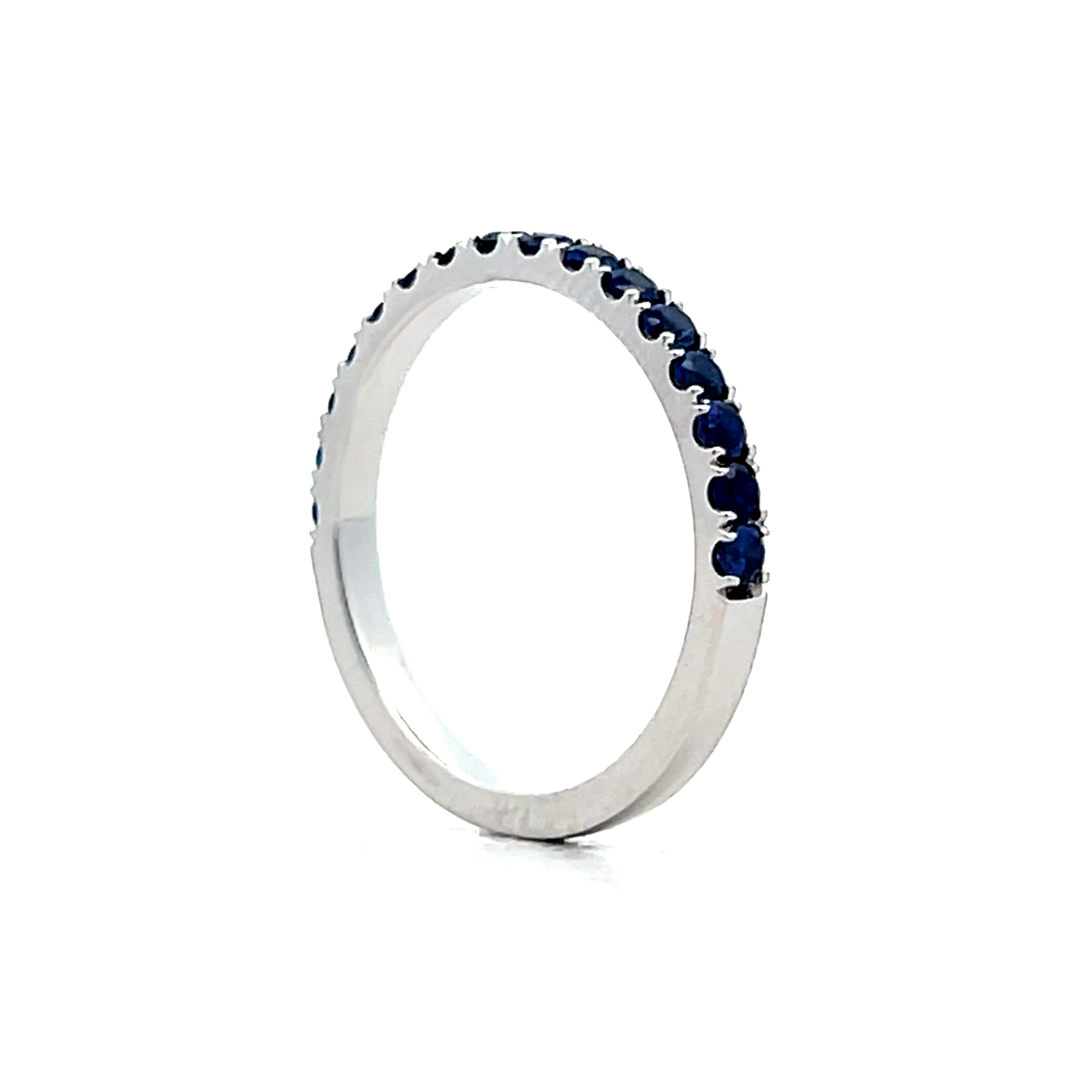 .80 French Cut Sapphire Wedding Band in 14k - Image 4