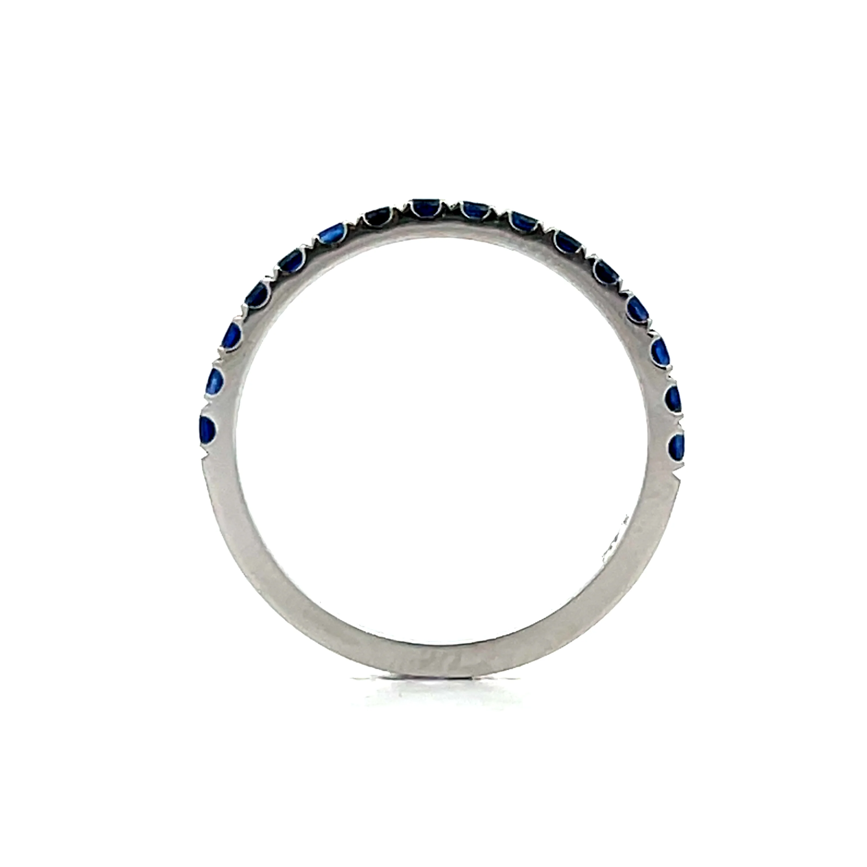.80 French Cut Sapphire Wedding Band in 14k - Image 5