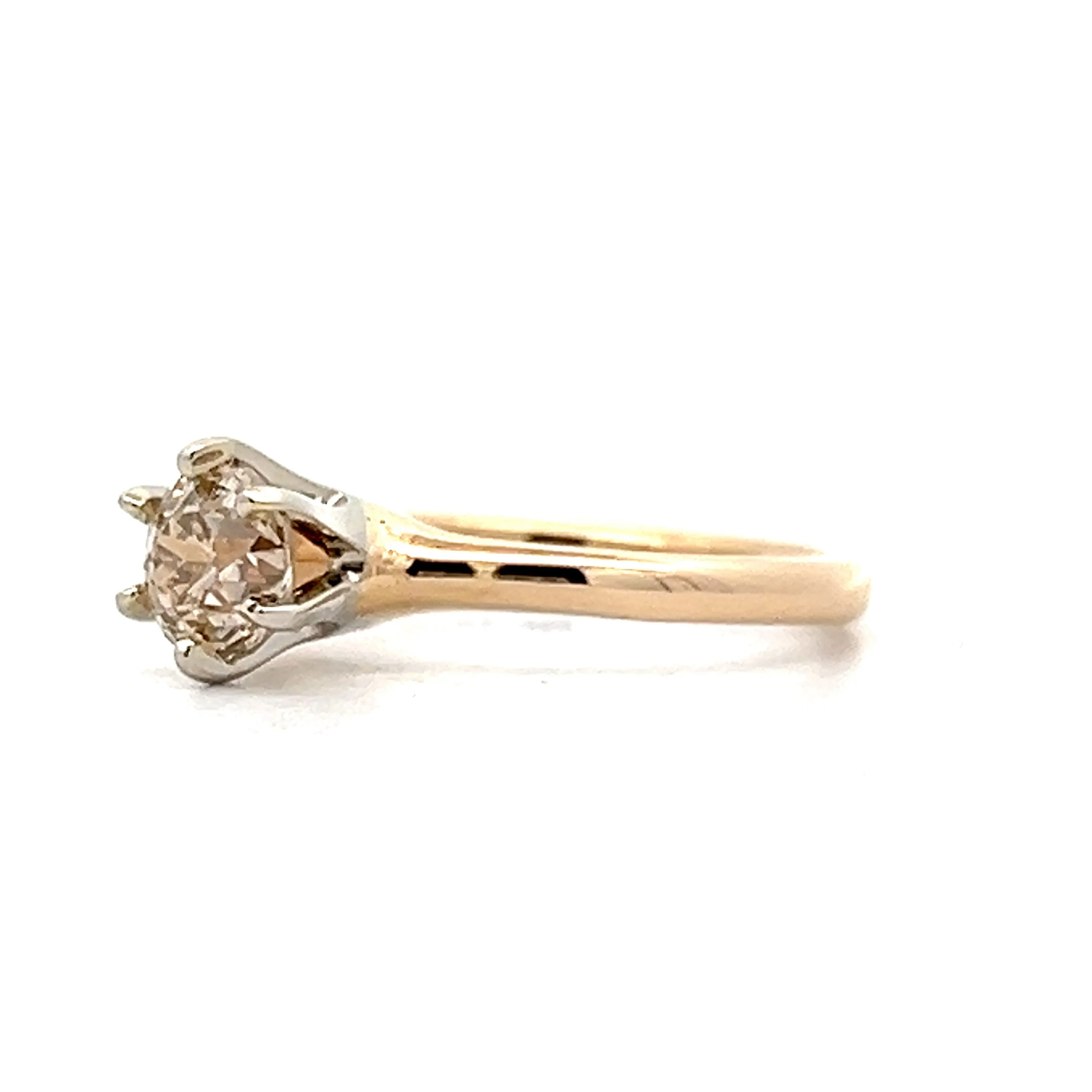 .80 Retro Diamond Engagement Ring in 14k Yellow Gold - Image 2