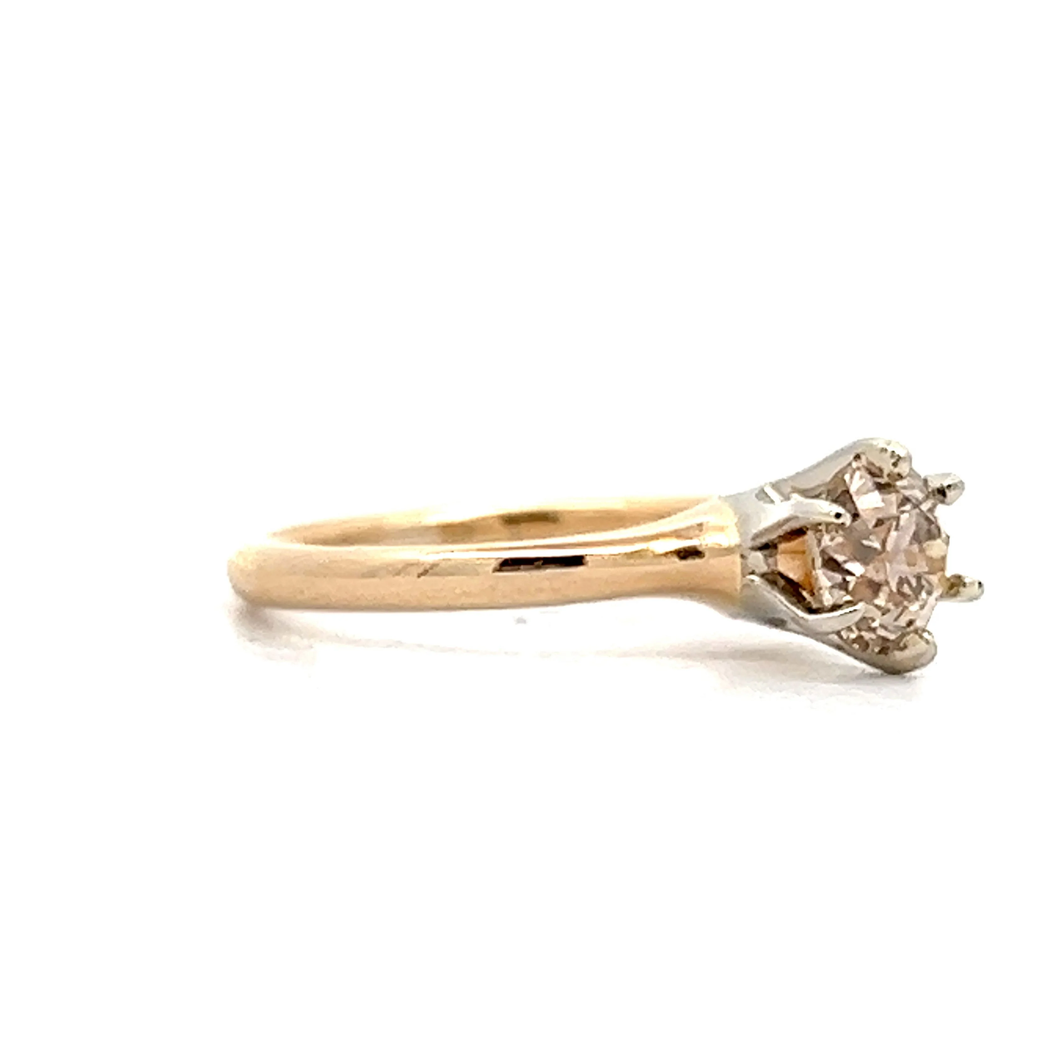 .80 Retro Diamond Engagement Ring in 14k Yellow Gold - Image 3