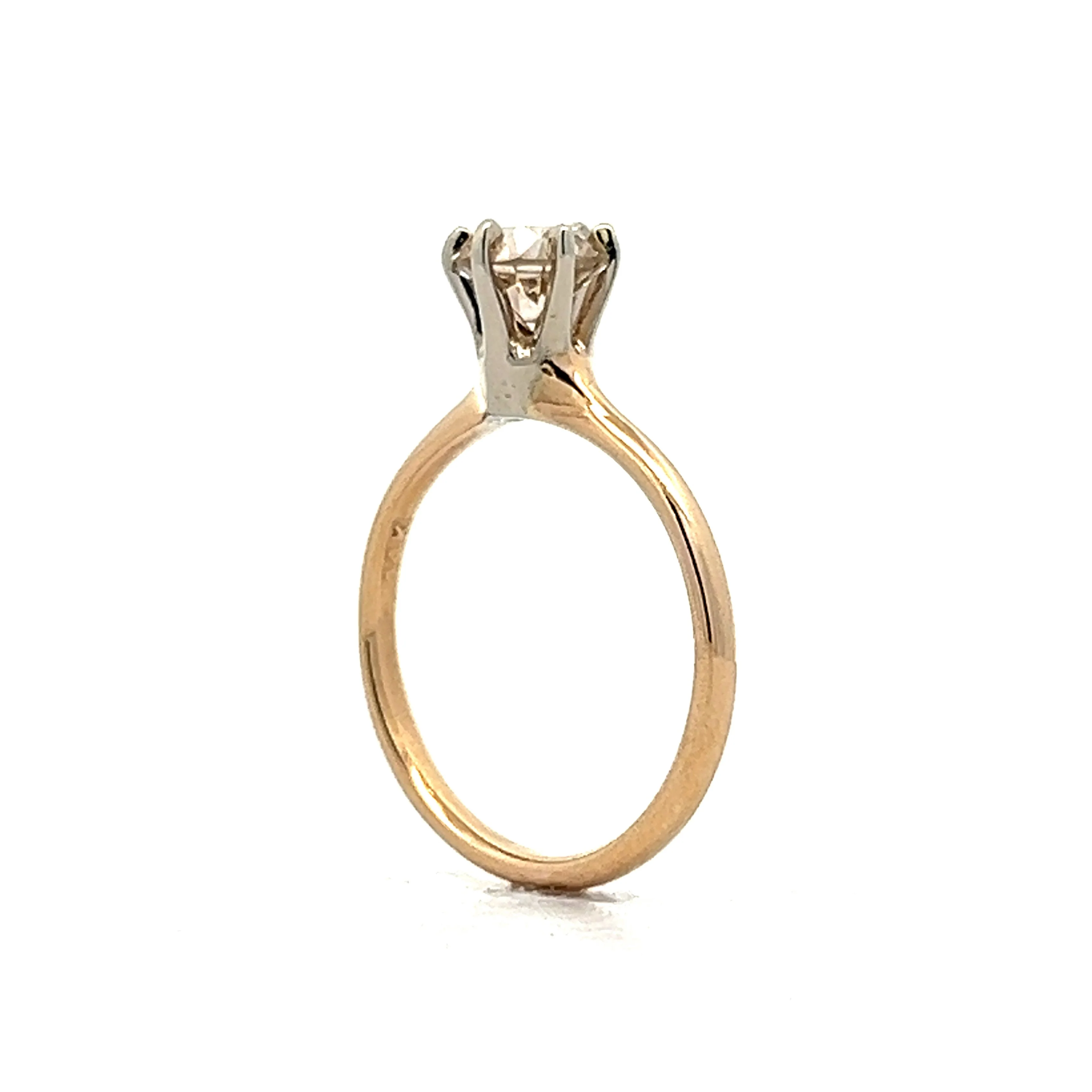 .80 Retro Diamond Engagement Ring in 14k Yellow Gold - Image 5
