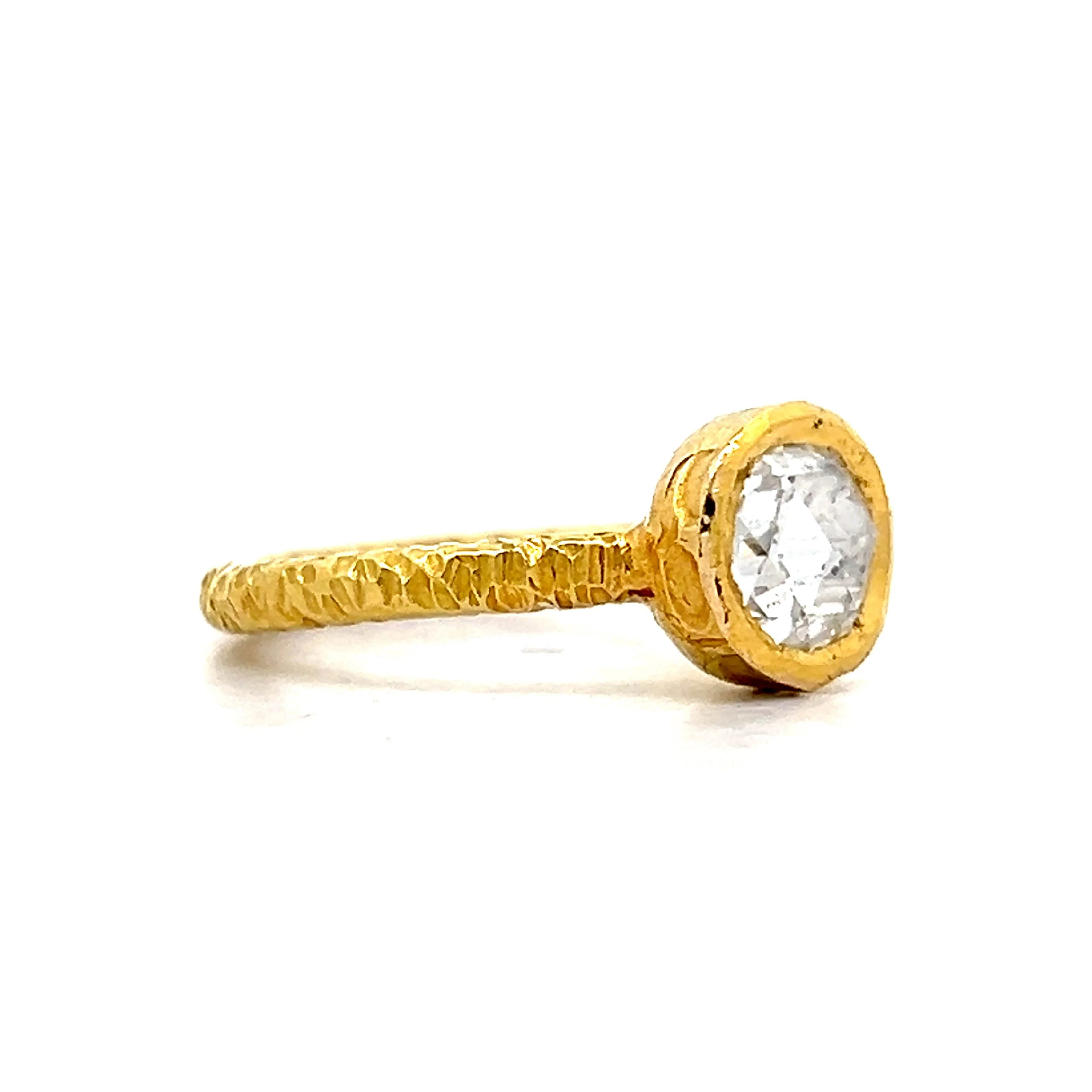.80 Rose Cut Diamond Right Hand Ring in 24k - Image 3