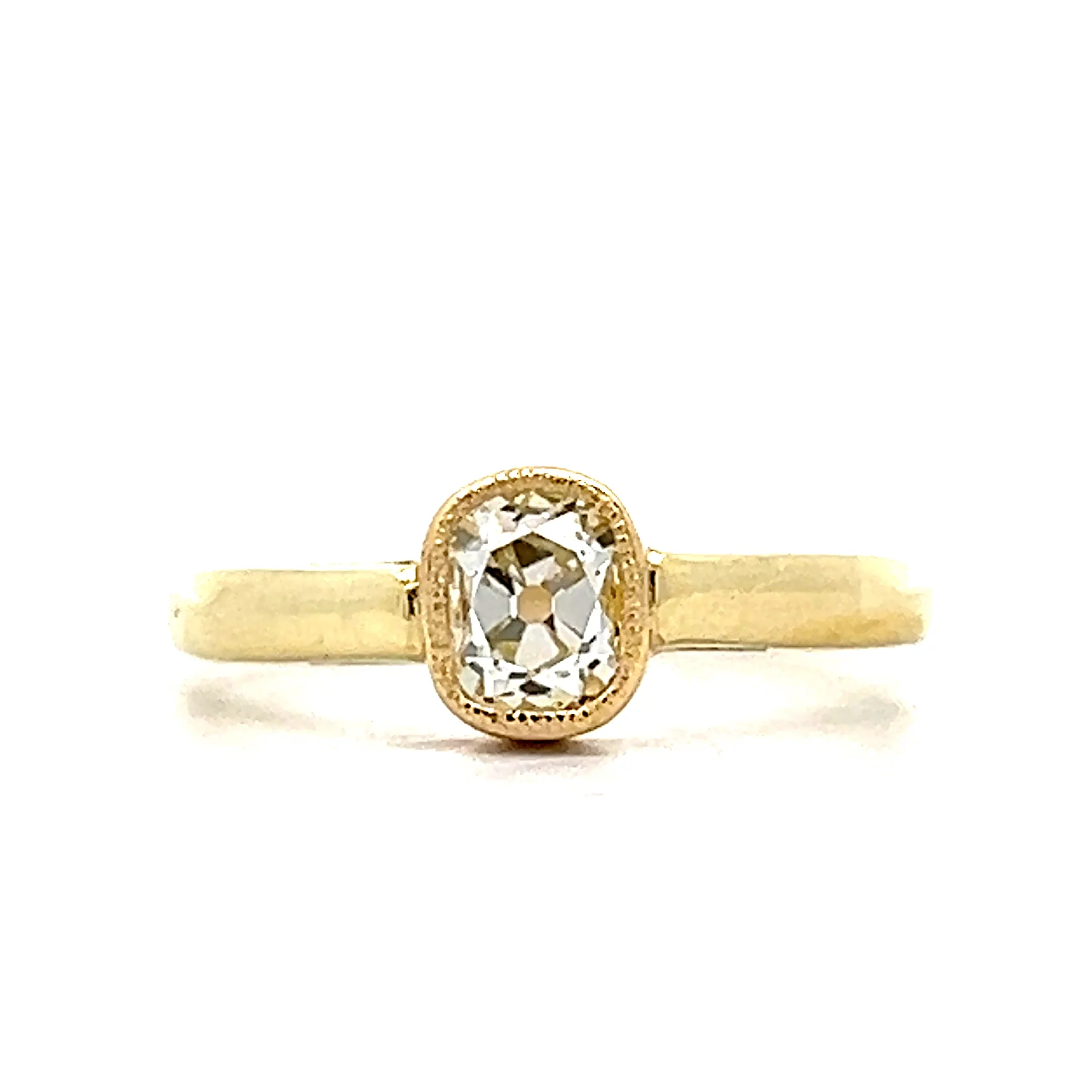 .81 Antique Cushion Cut Diamond Engagement Ring in 18k