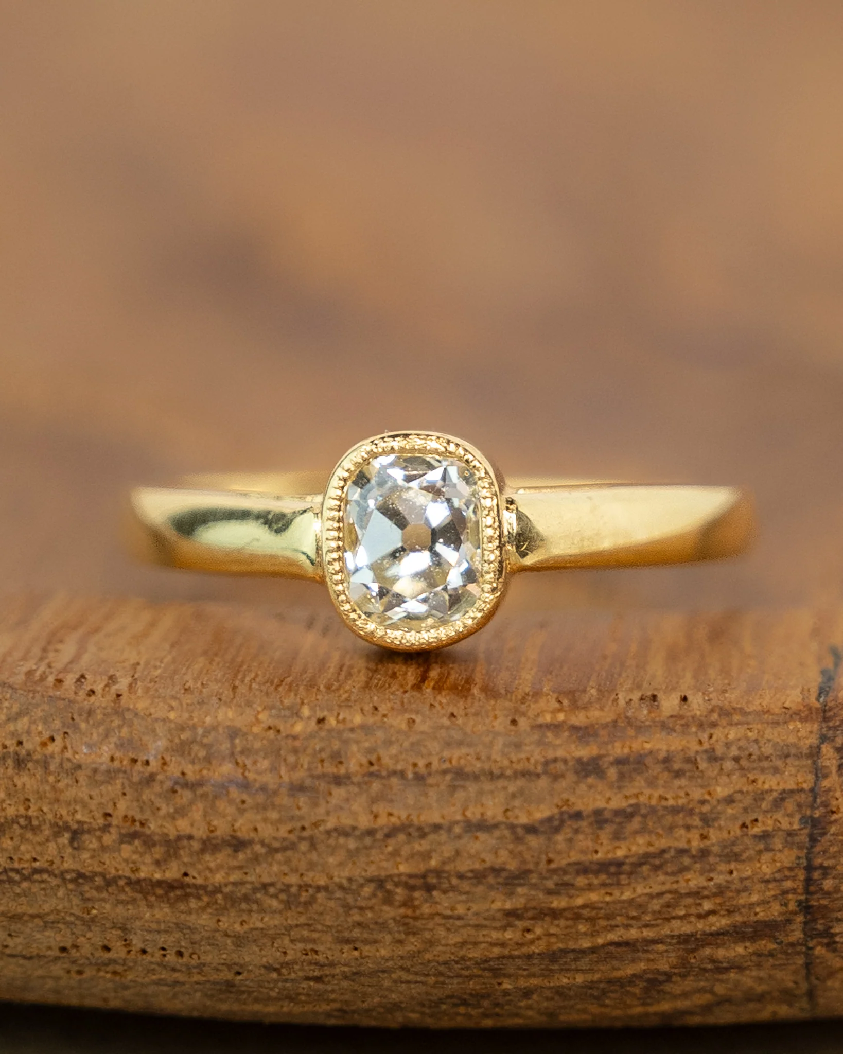 .81 Antique Cushion Cut Diamond Engagement Ring in 18k - Image 6