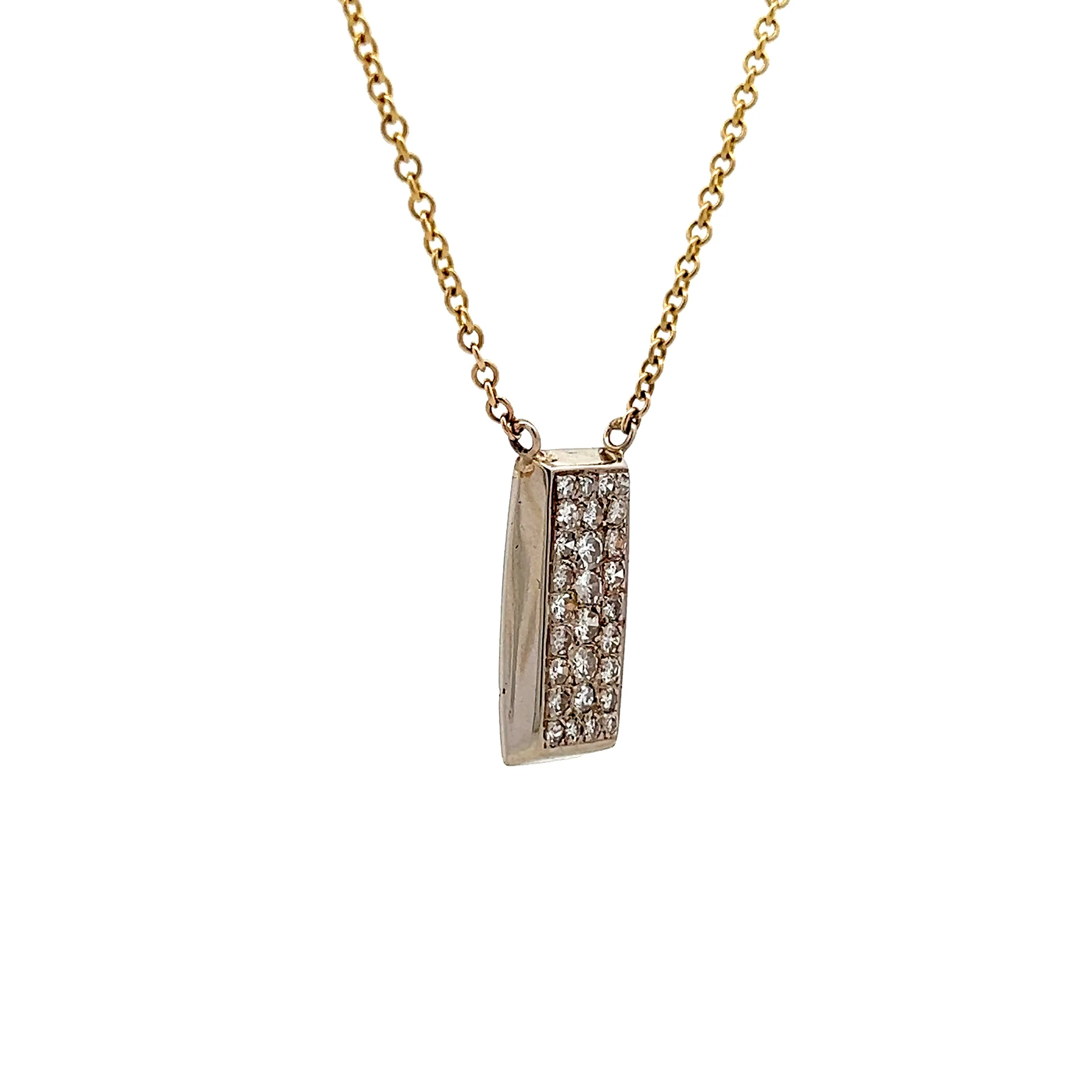 .81 Diamond Bar Pendant Necklace in 14k - Image 3