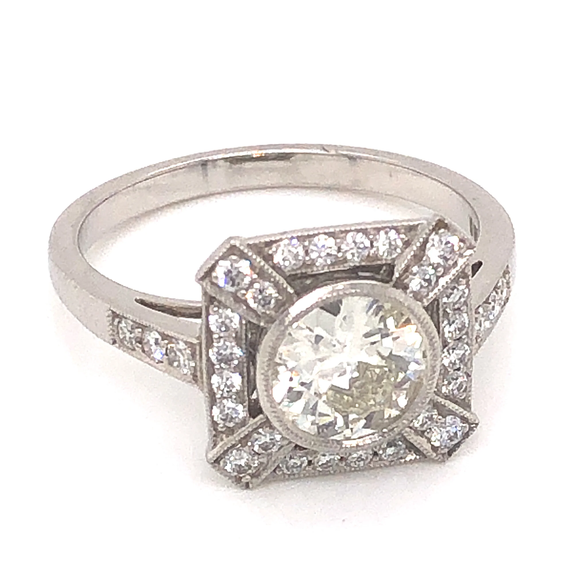 .81 Old European Cut Diamond Engagement Ring in Platinum - Image 3