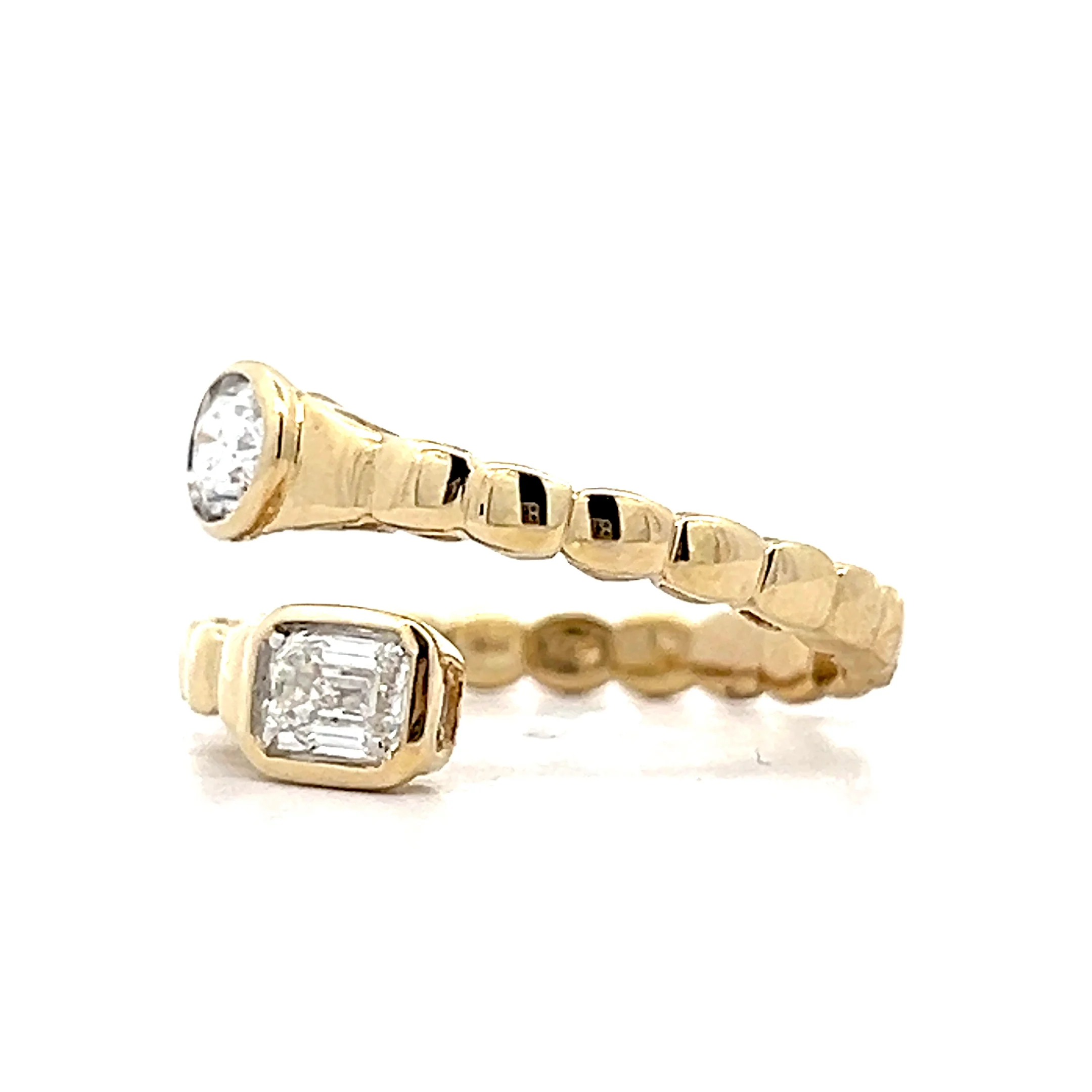 .81 Toi et Moi Snake Cocktail Ring in 14k Yellow Gold - Image 2