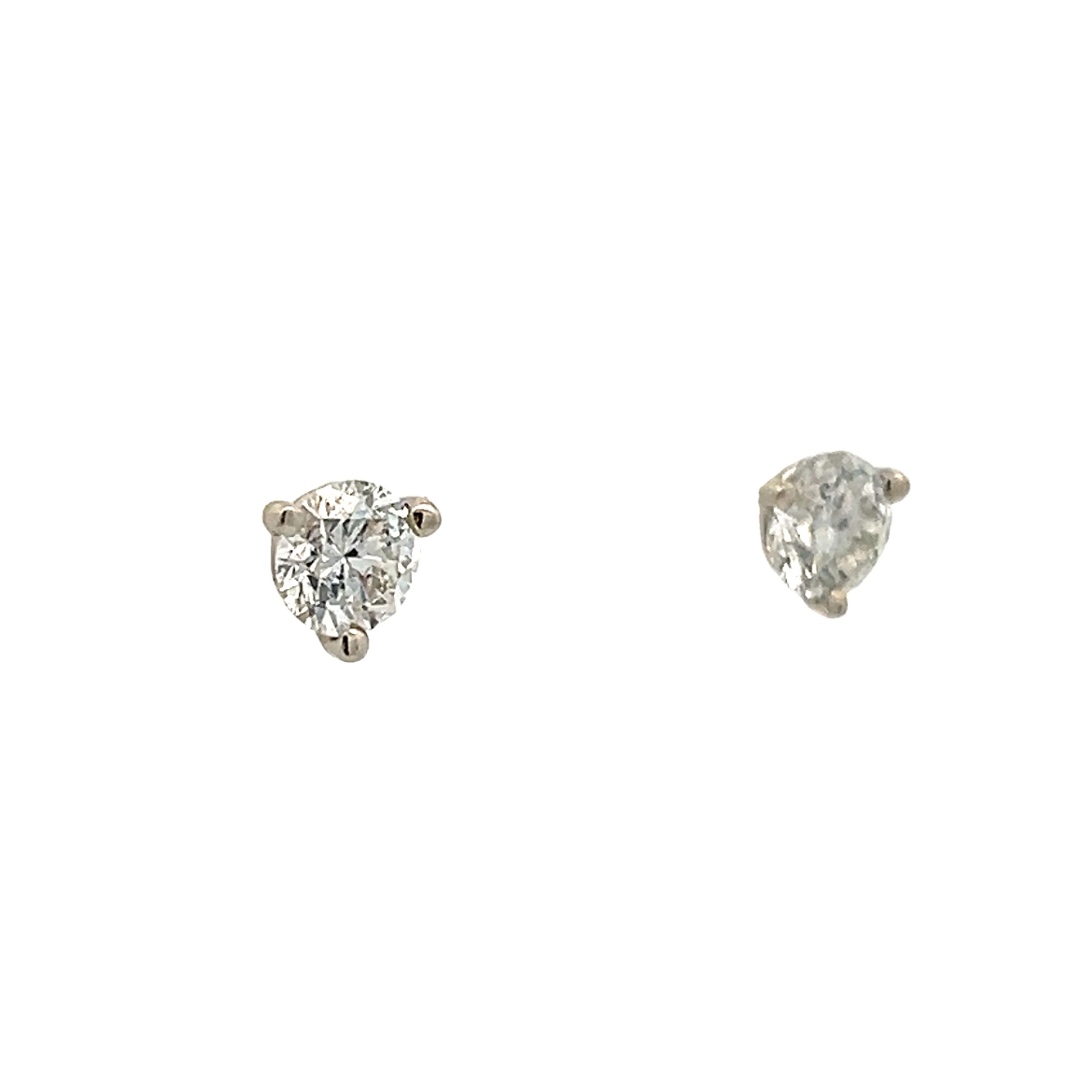 .82 Diamond Stud Earrings in 14k White Gold - Image 3