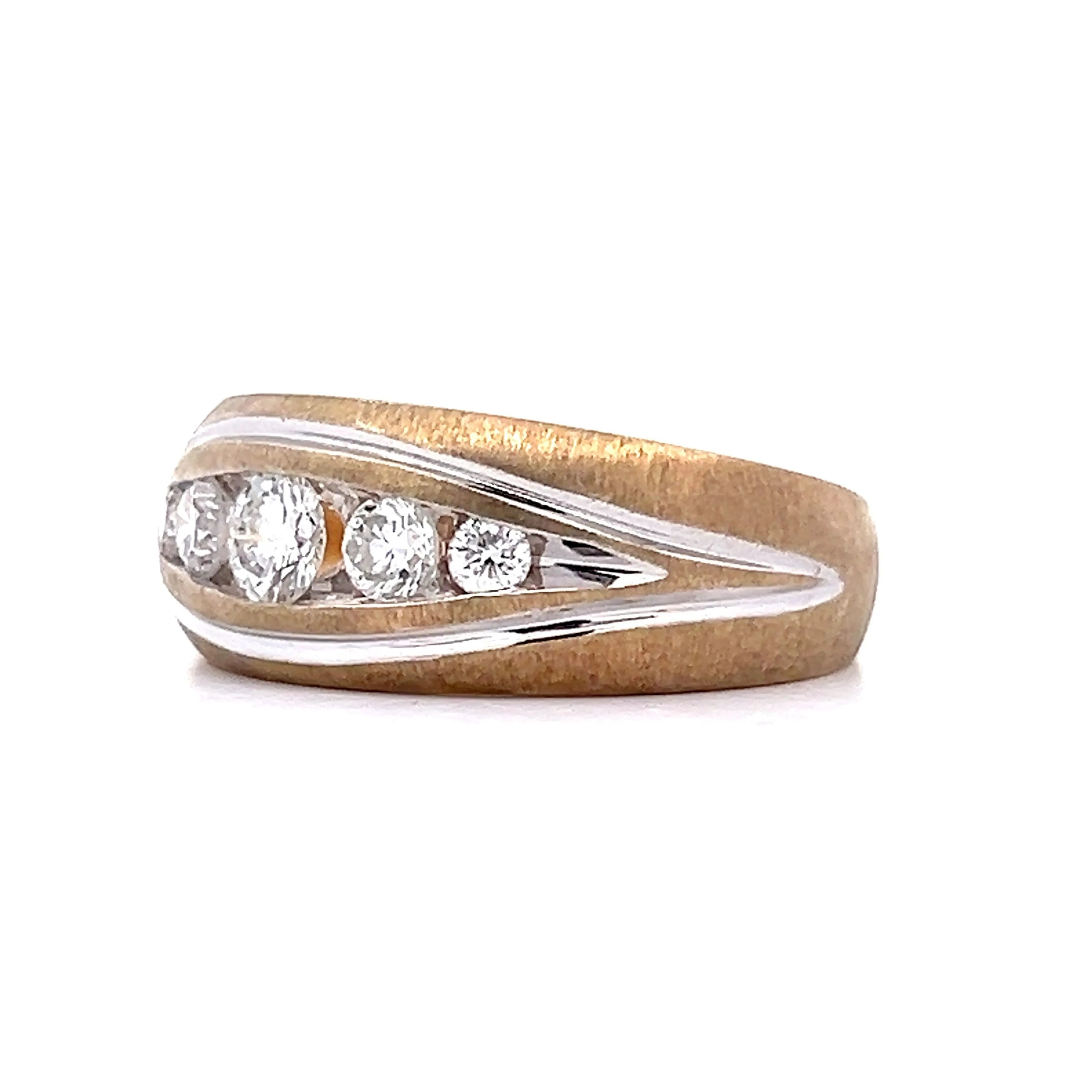 .82 Mens Five Stone Diamond Band in Two-Tone 14k - Image 2