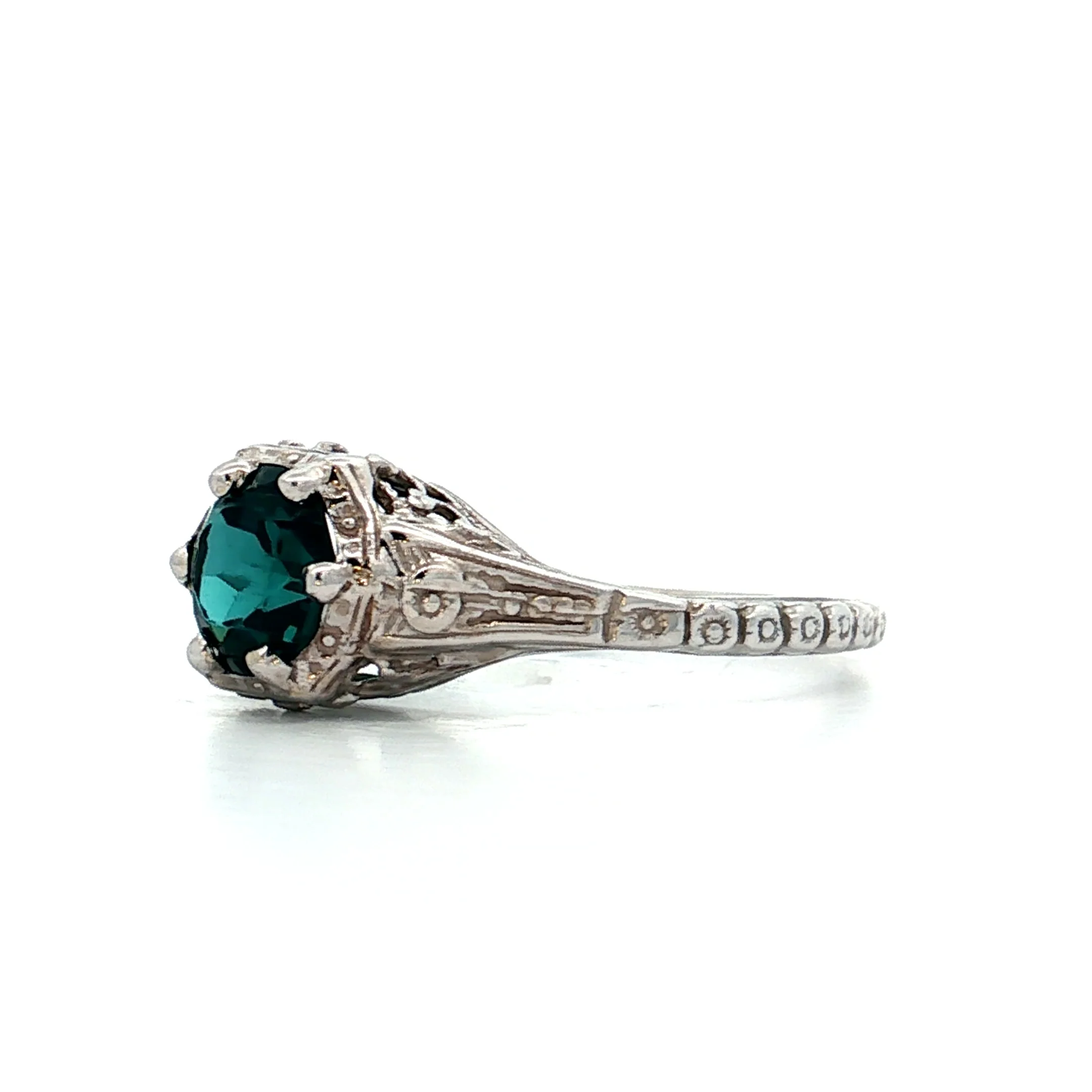 .83 Art Deco Tourmaline Engagement Ring in 14k - Image 2
