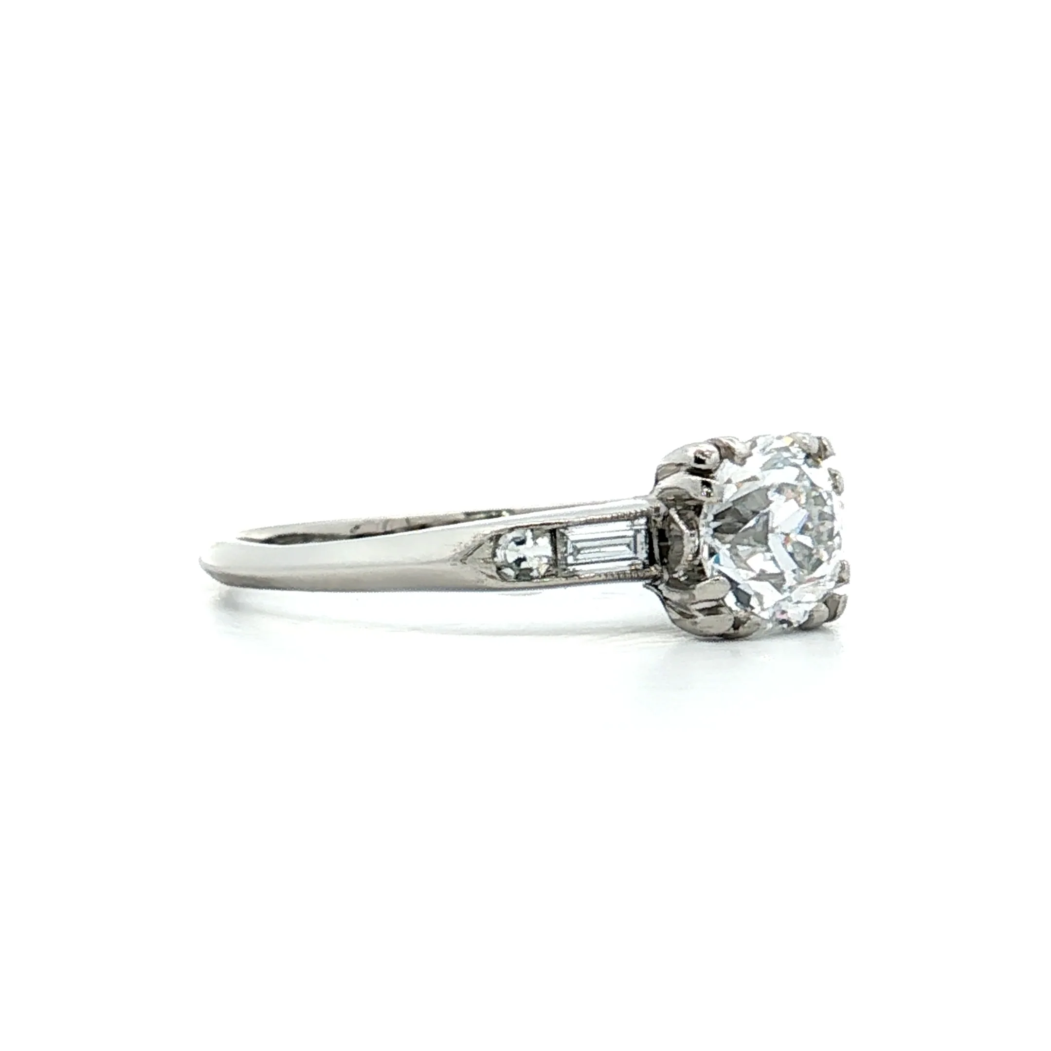 .84 Vintage Diamond Engagement Ring & Band in Platinum - Image 6