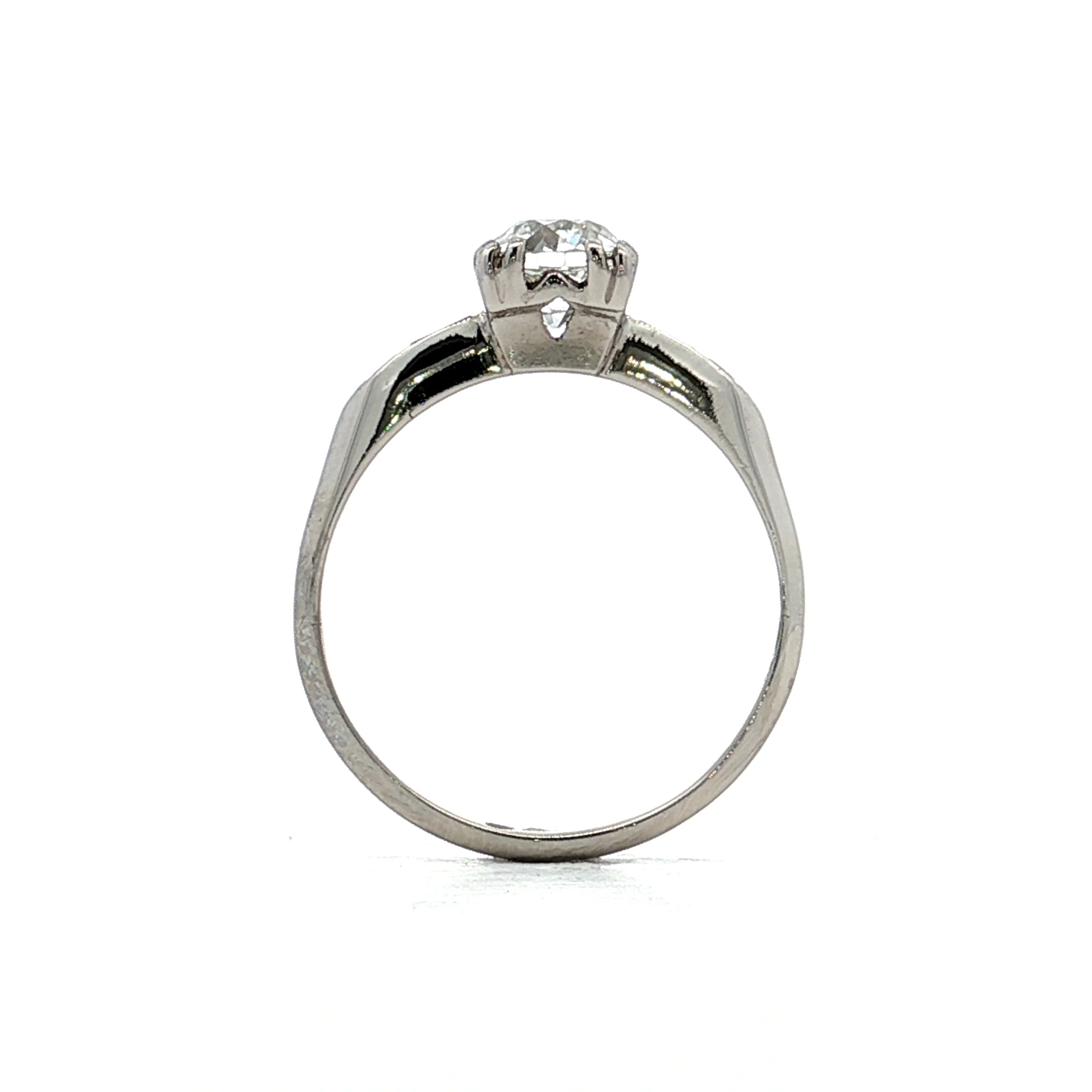 .84 Vintage Diamond Engagement Ring & Band in Platinum - Image 7
