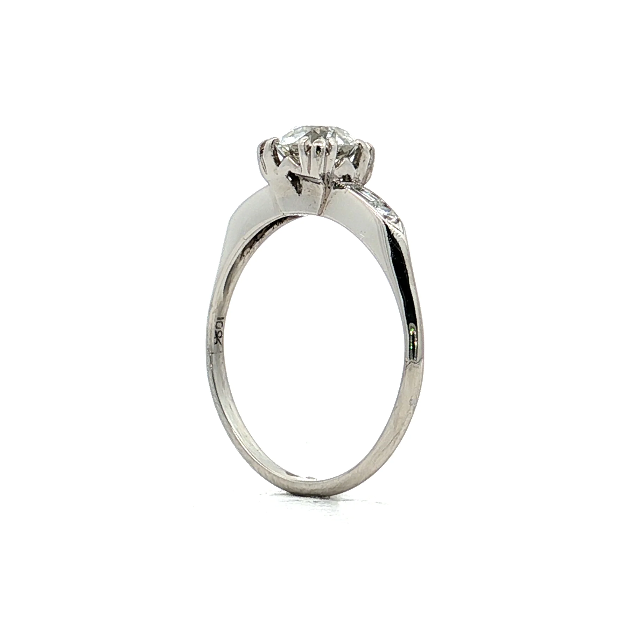 .84 Vintage Diamond Engagement Ring & Band in Platinum - Image 8