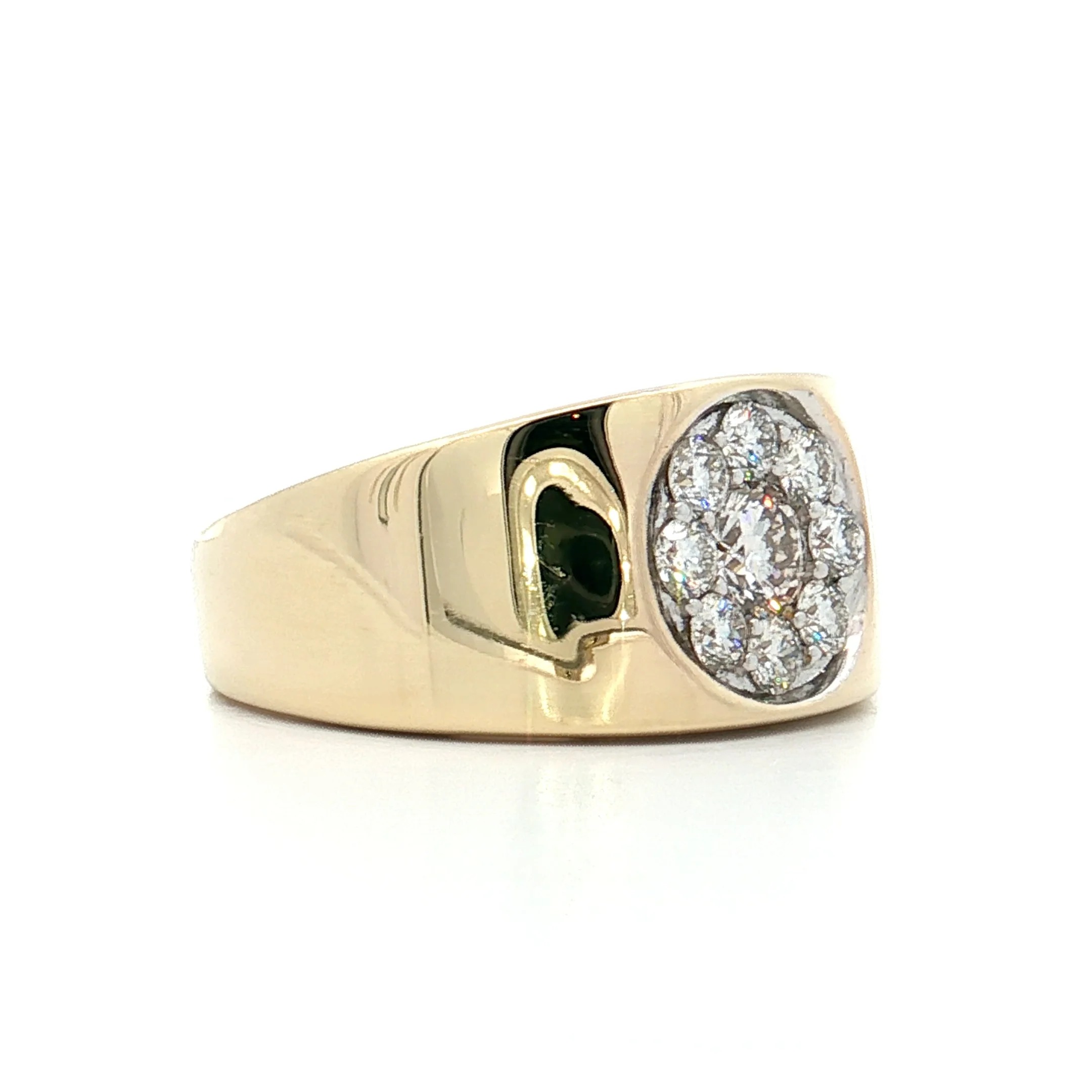 .85 Round Brilliant Diamond Cocktail Ring 14k Yellow Gold - Image 3