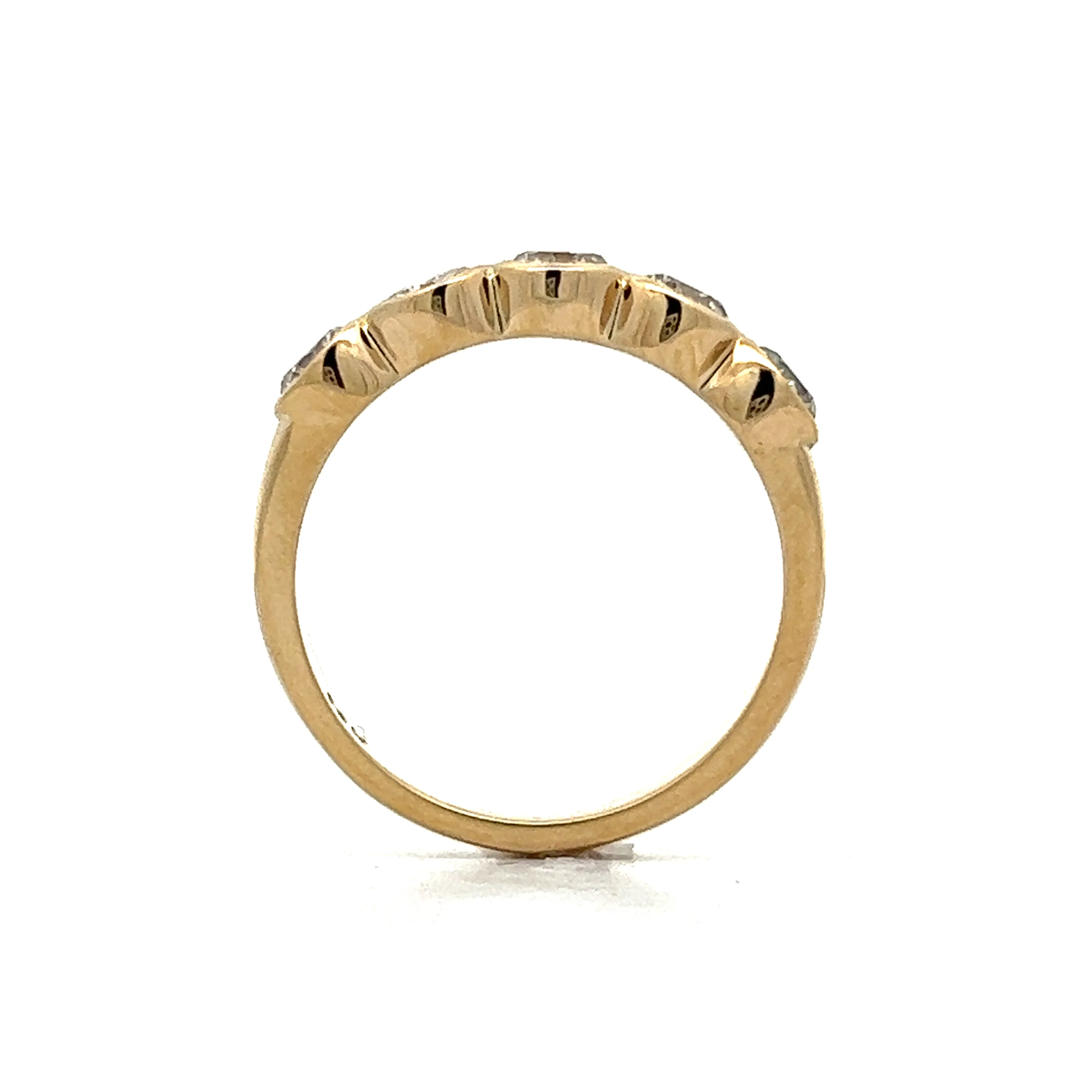 Five Stone Bezel Set Diamond Band in 14k Yellow Gold - Image 4