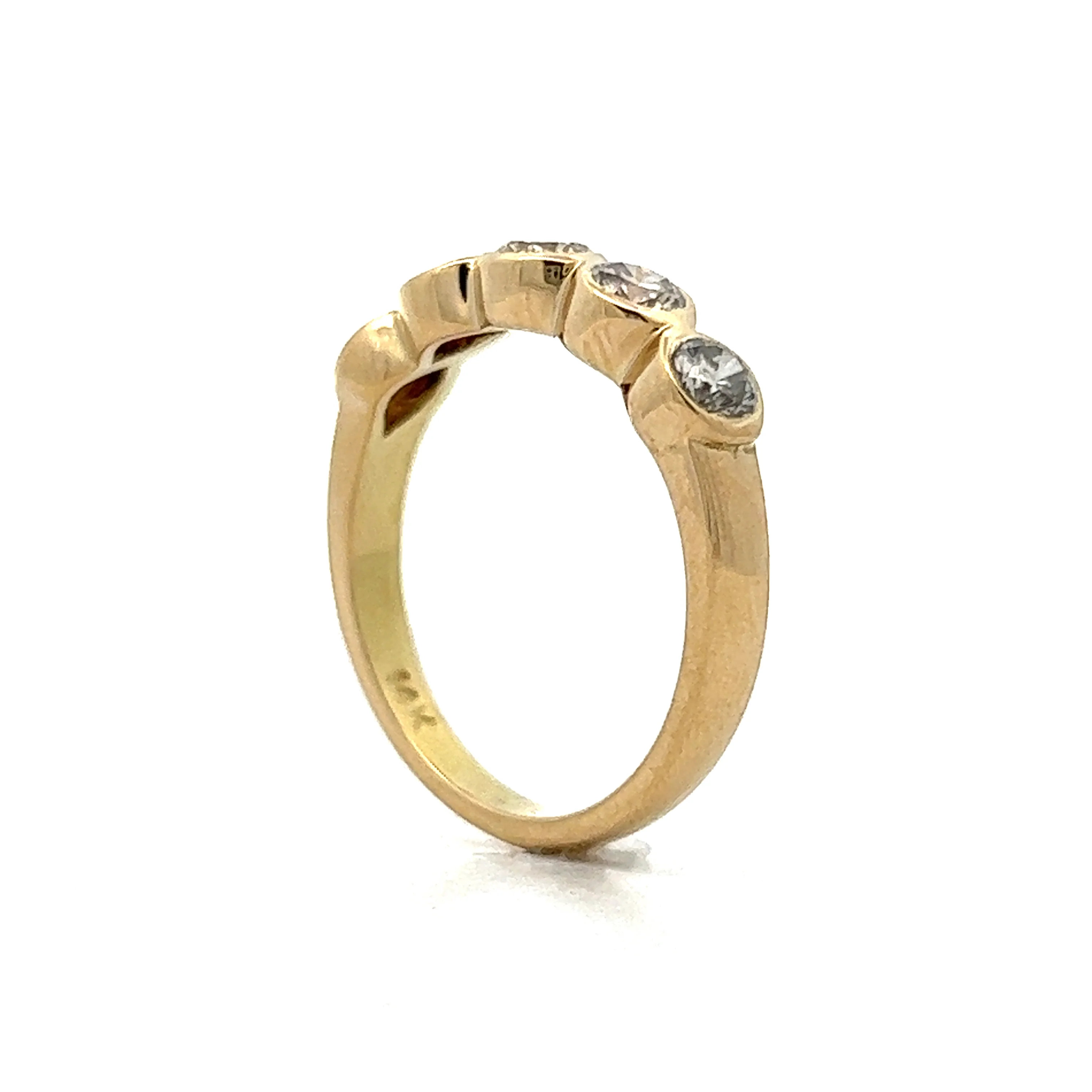 Five Stone Bezel Set Diamond Band in 14k Yellow Gold - Image 5