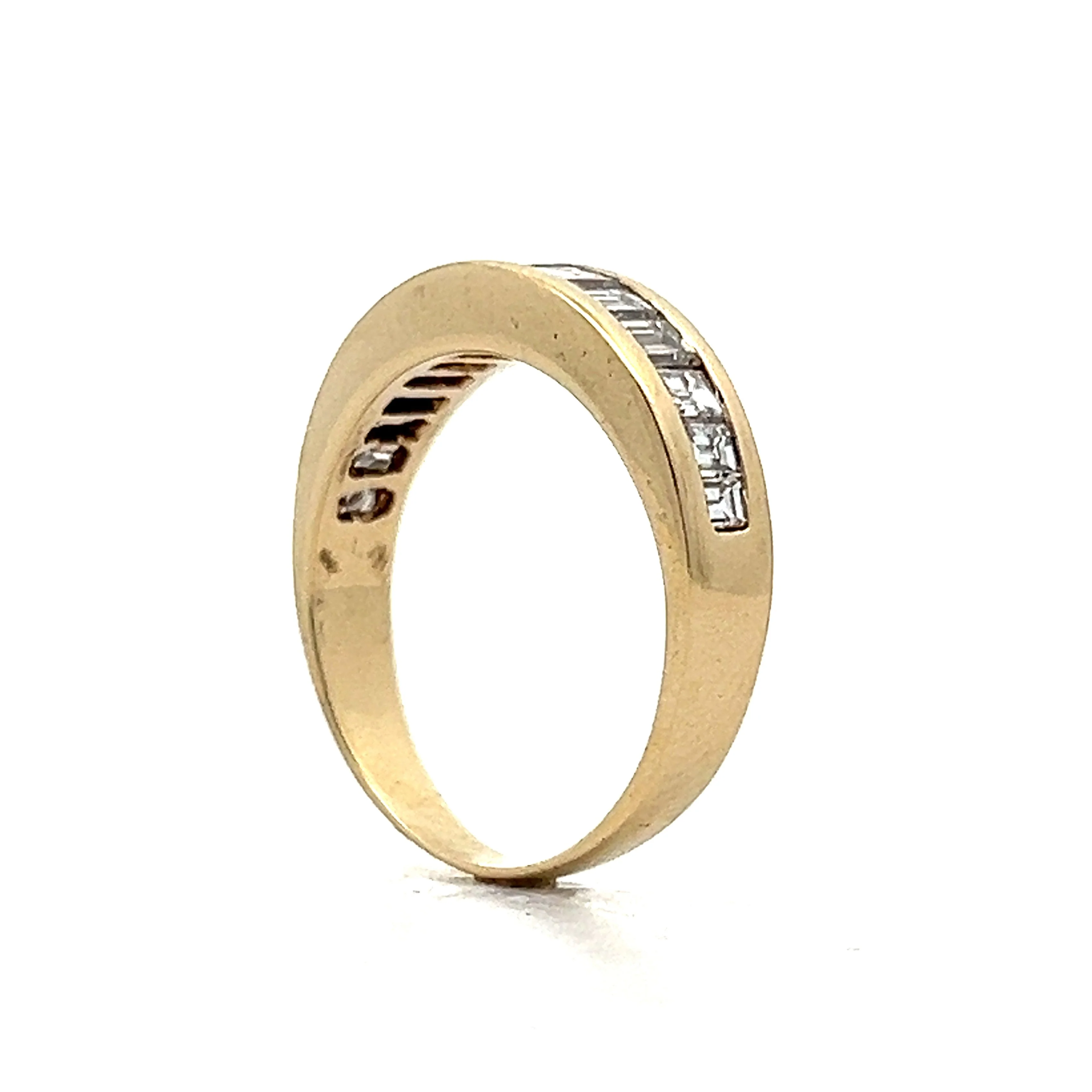 .86 Channel Set Diamond Stacking Ring in 14k Yellow Gold - Image 5