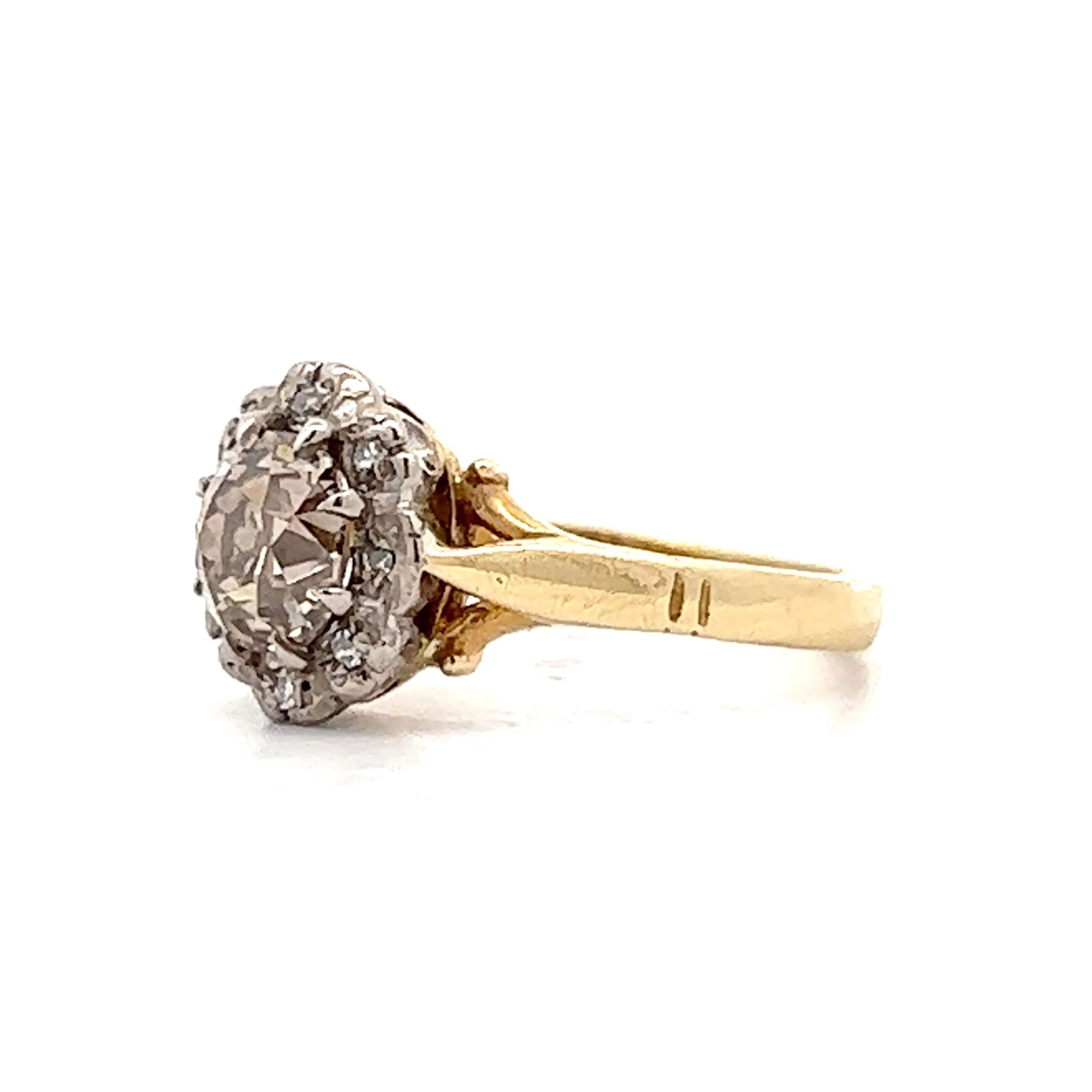 .86 Victorian Cognac Diamond Engagement Ring in 18k Yellow Gold - Image 2
