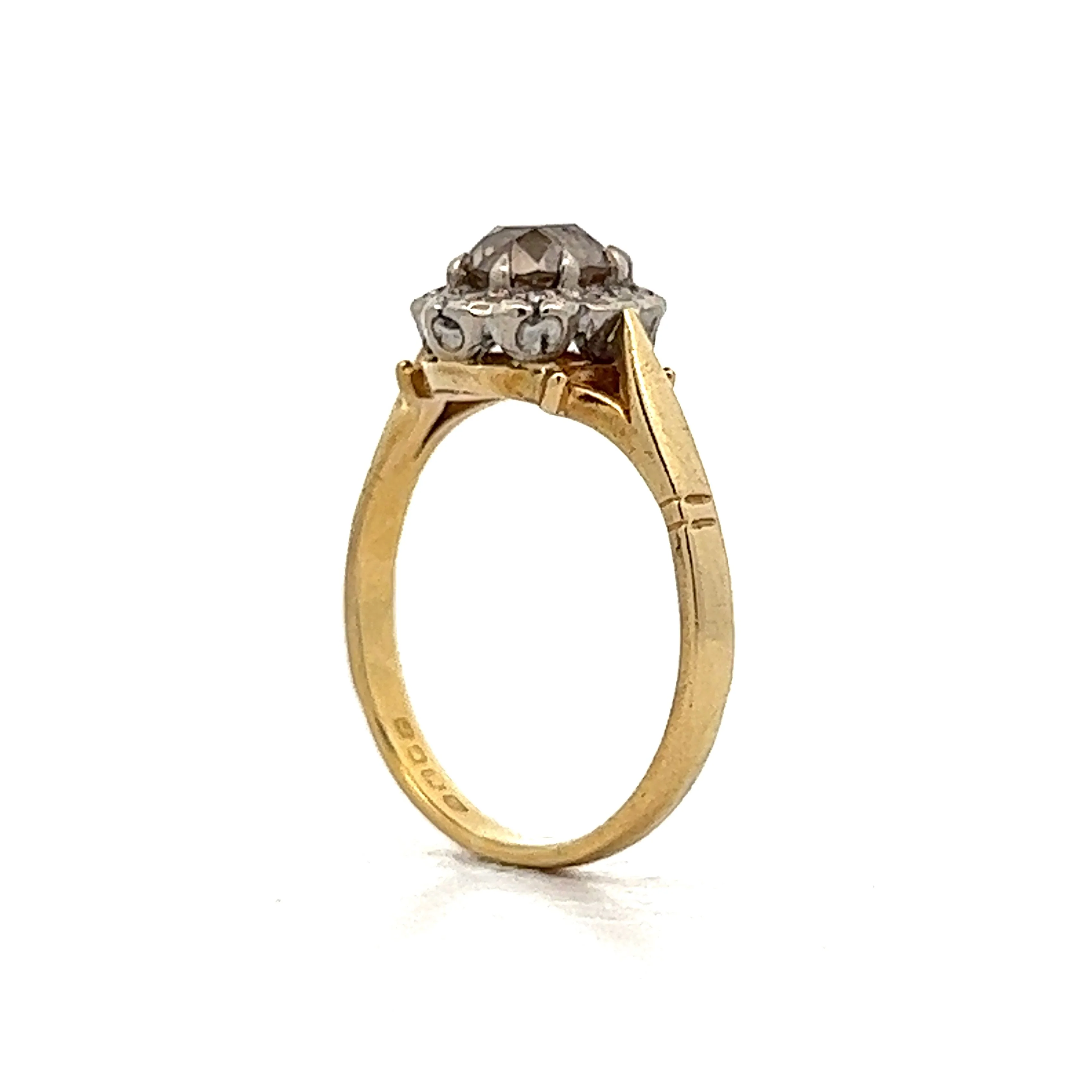 .86 Victorian Cognac Diamond Engagement Ring in 18k Yellow Gold - Image 5