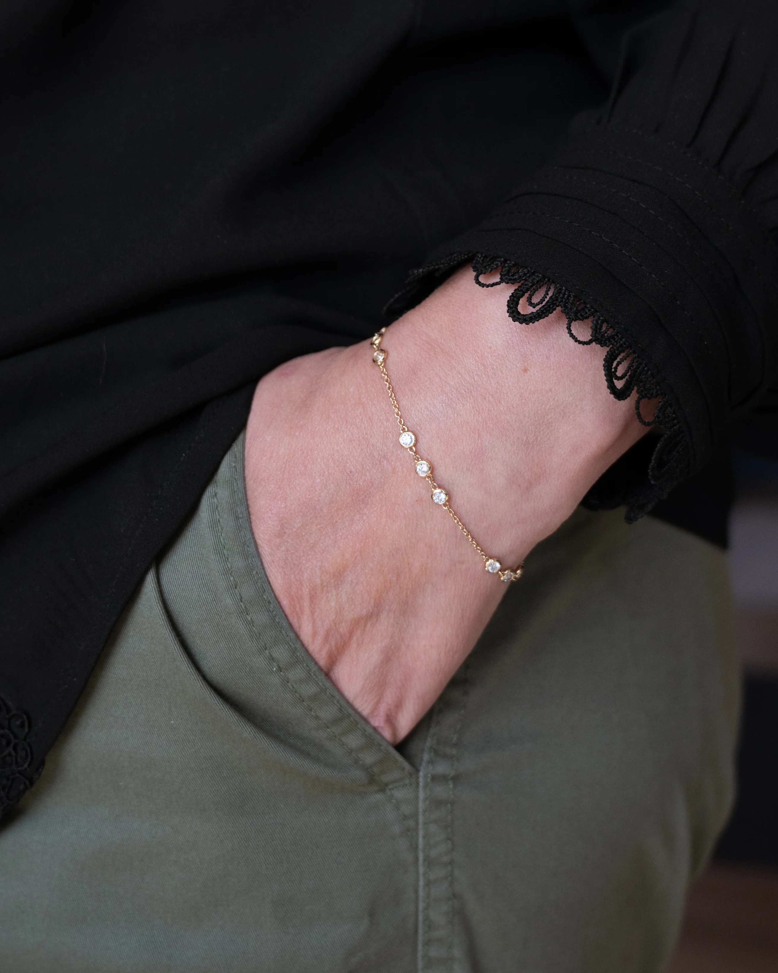 .87 Diamonds by the Yard Bracelet in 14k Yellow Gold - Image 6