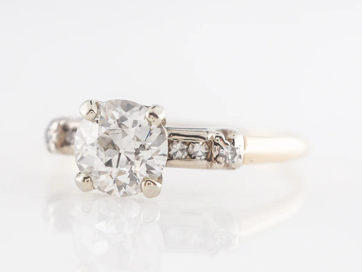.88 Old European Diamond Engagement Ring in 14k Yellow Gold - Image 2
