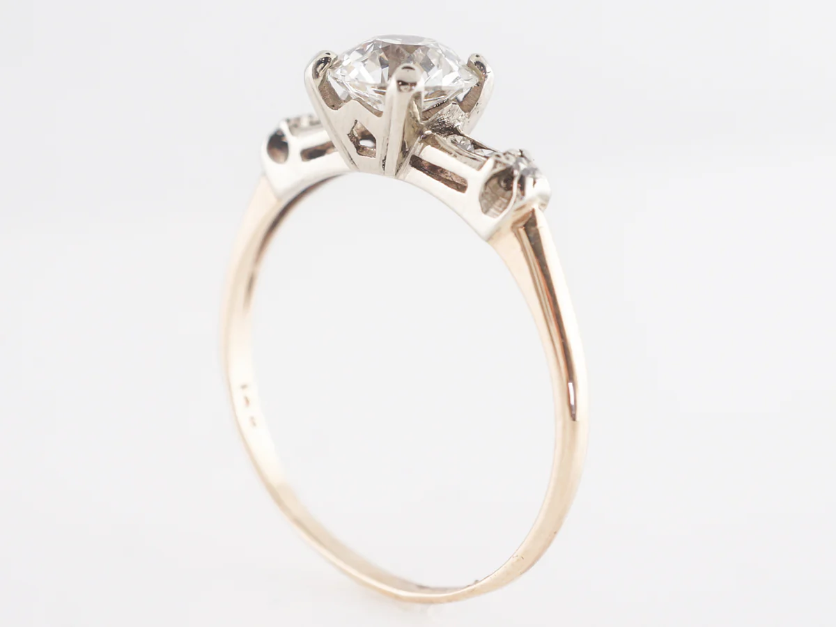 .88 Old European Diamond Engagement Ring in 14k Yellow Gold - Image 5