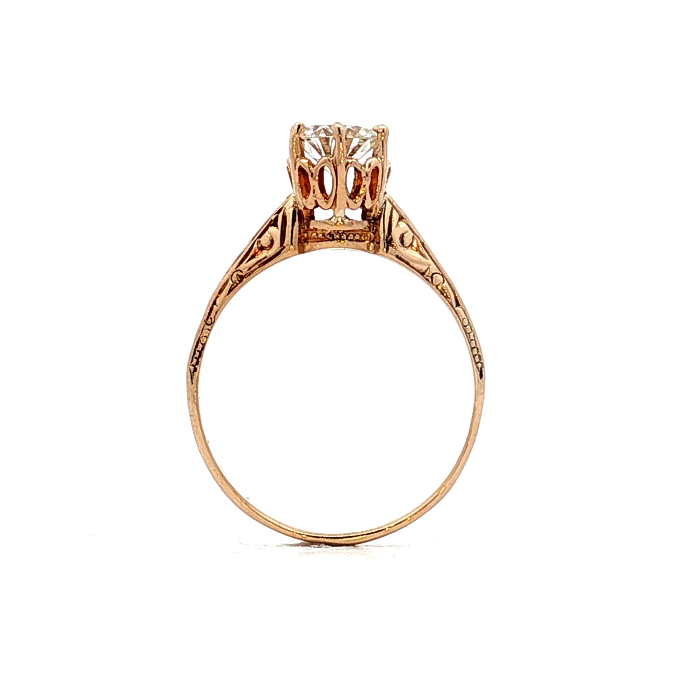.88 Victorian Old European Diamond Engagement Ring 10k - Image 4