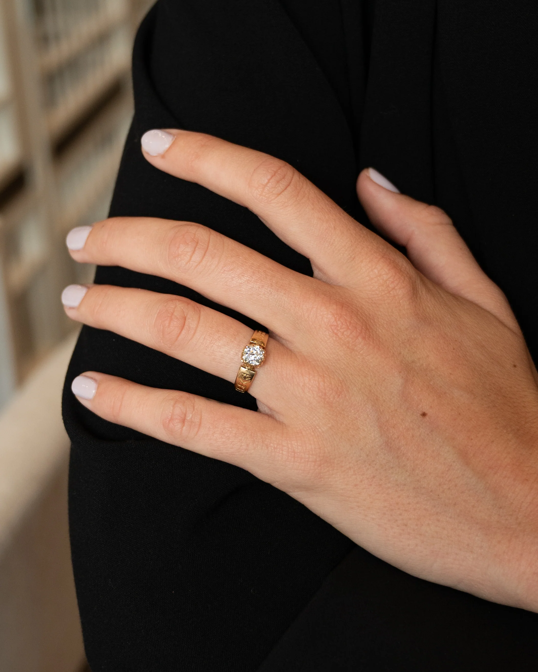 .88 Victorian Old Mine Diamond Engagement Ring 18k - Image 7