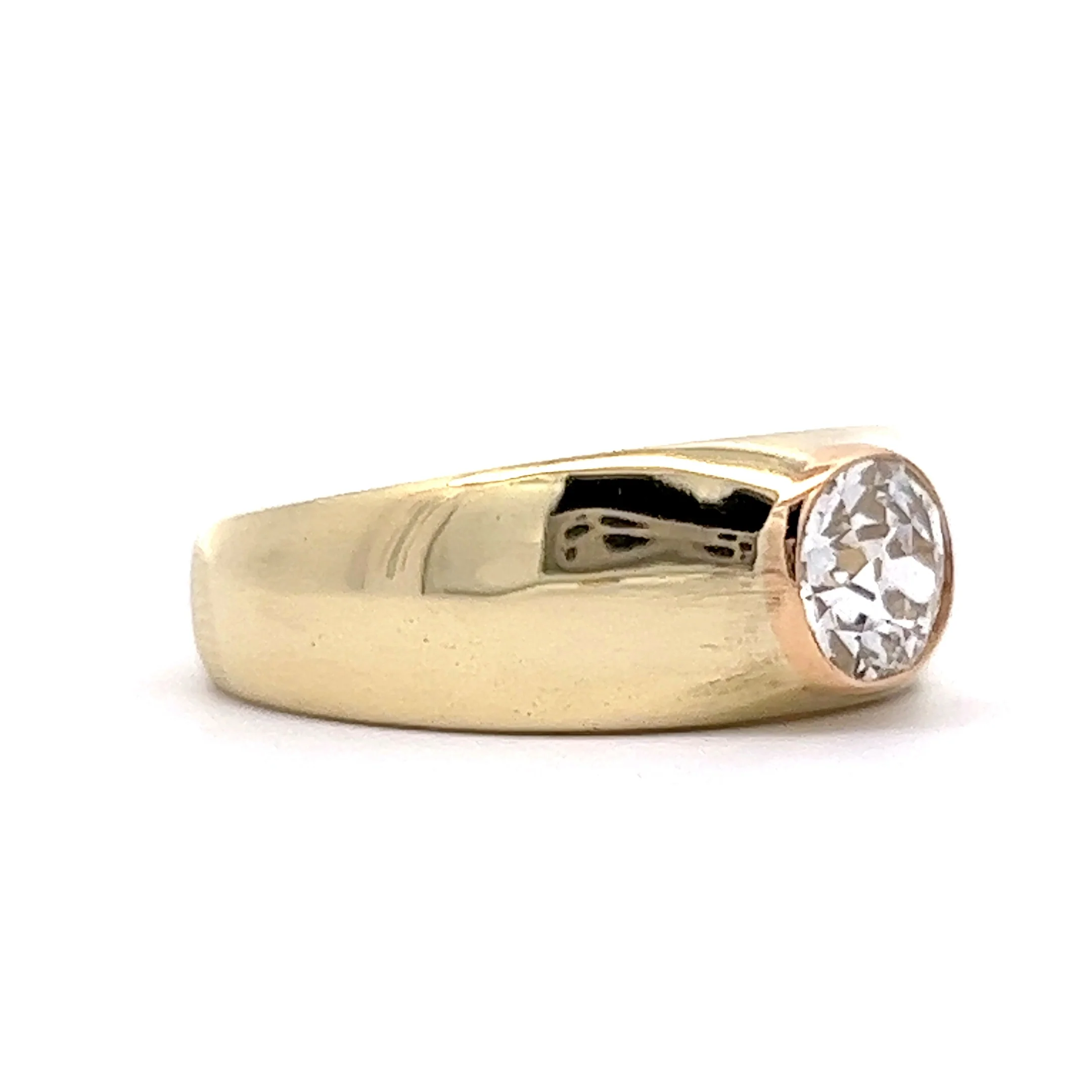 .88 Art Deco European Diamond Engagement Ring in 14k Yellow Gold - Image 3