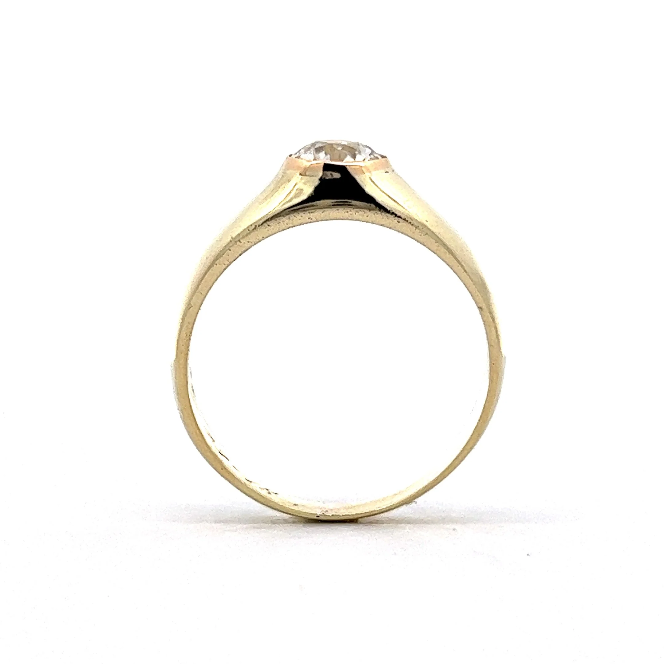 .88 Art Deco European Diamond Engagement Ring in 14k Yellow Gold - Image 4