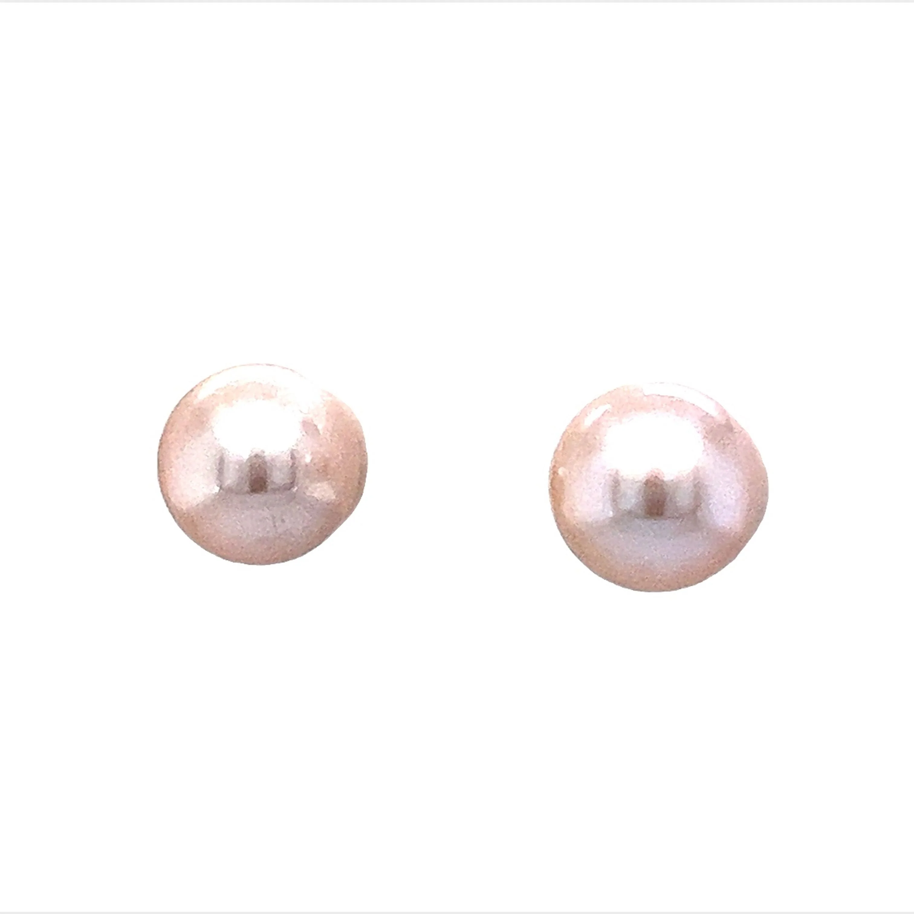8mm Classic Pearl Stud Earrings in 18k Yellow Gold - Image 2