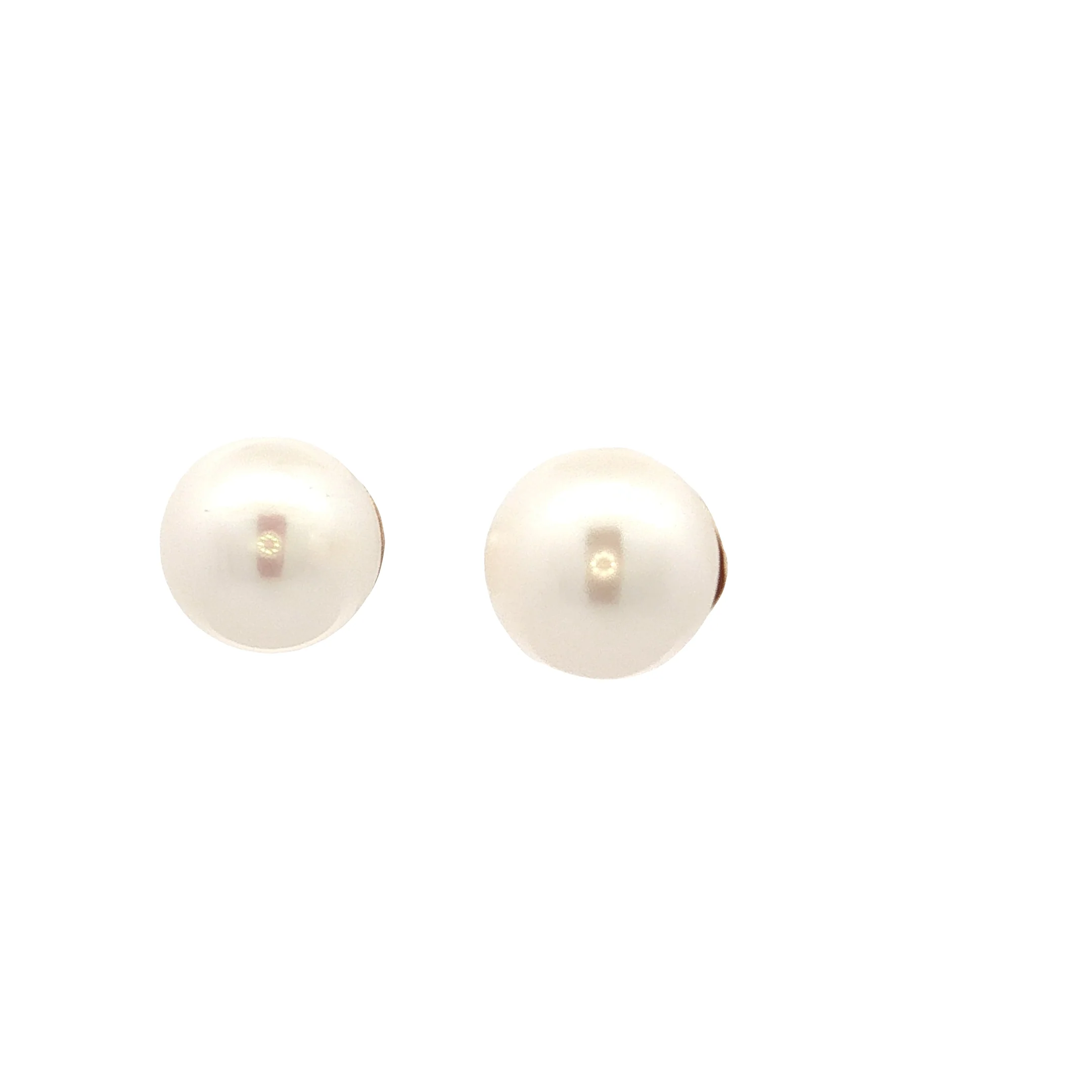 8mm Freshwater Pearl Stud Earrings 14k Yellow Gold - Image 2