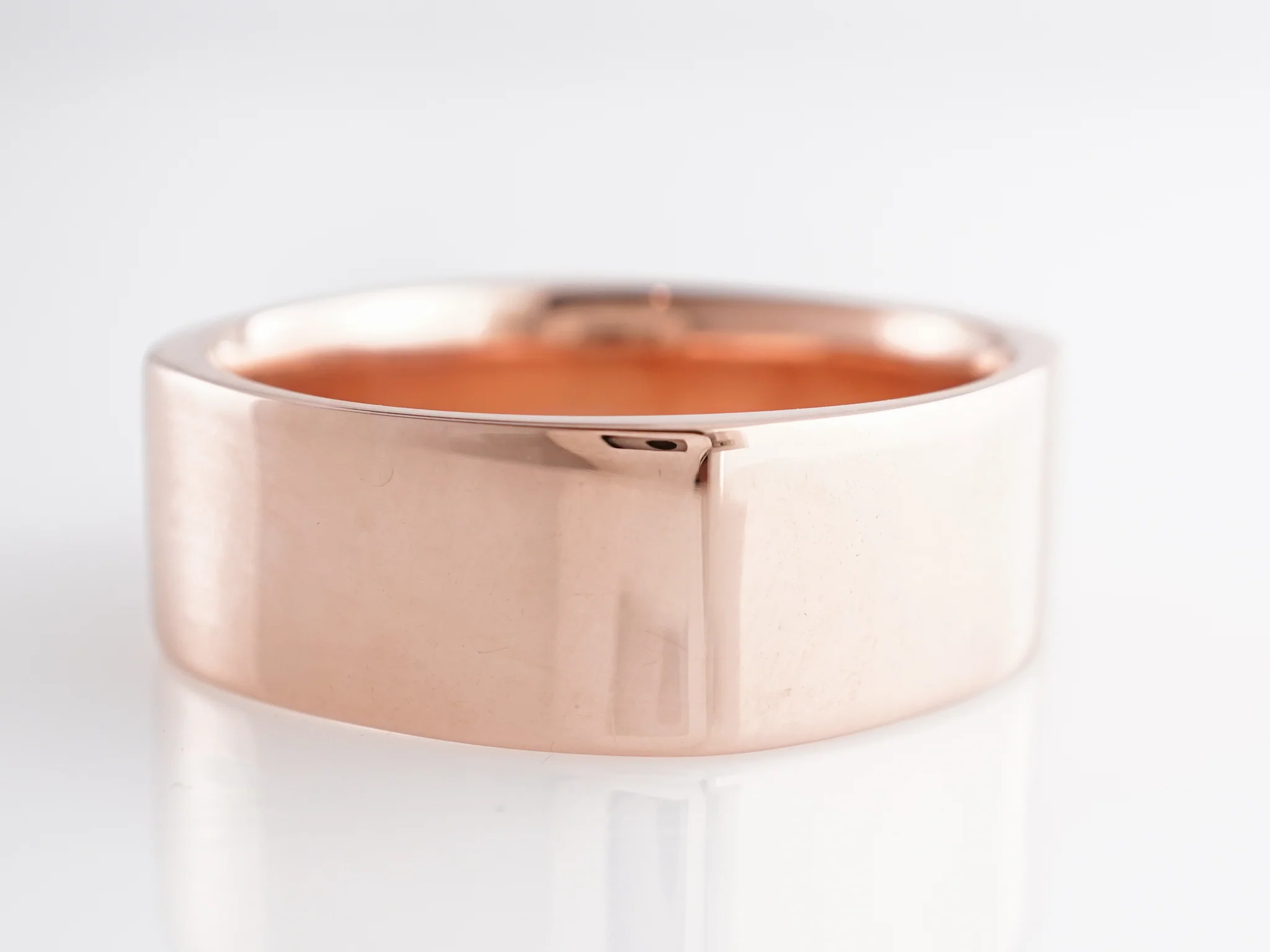 8mm Square Edge Men's Wedding Band in 14k Rose Gold
