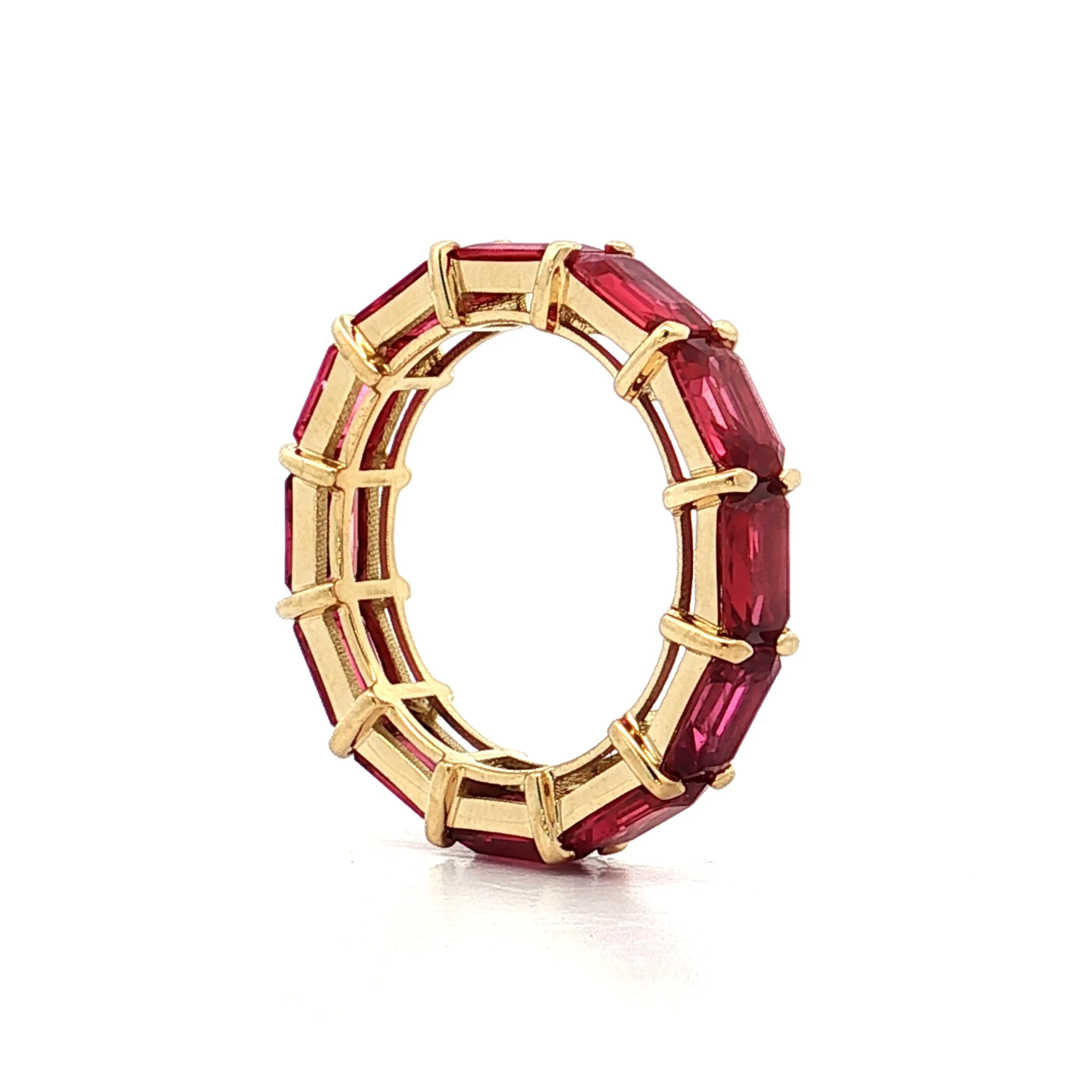 9.20 Emerald Cut Ruby Eternity Band 18k Yellow Gold - Image 6