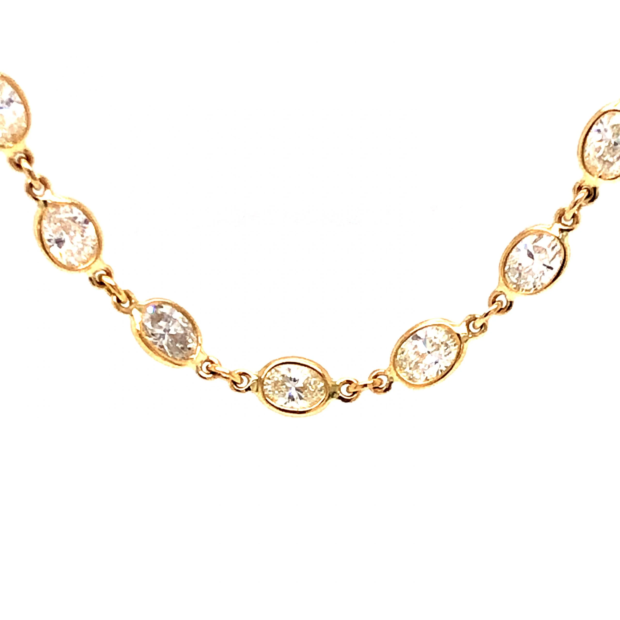 9.68 Bezel Diamond Necklace in 18k Yellow Gold - Image 2