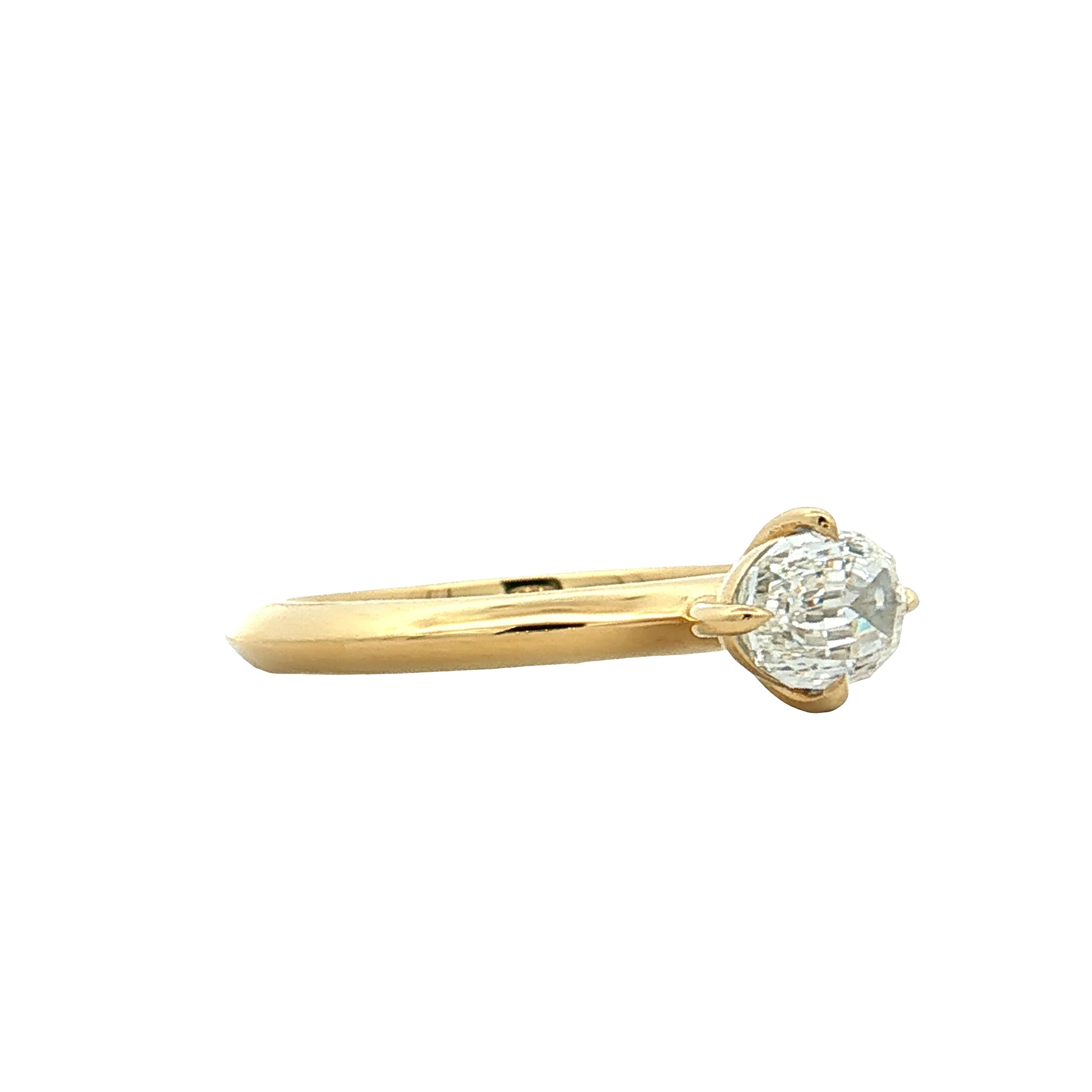 .90 GIA Oval Step Cut Diamond Engagement Ring 18k - Image 3