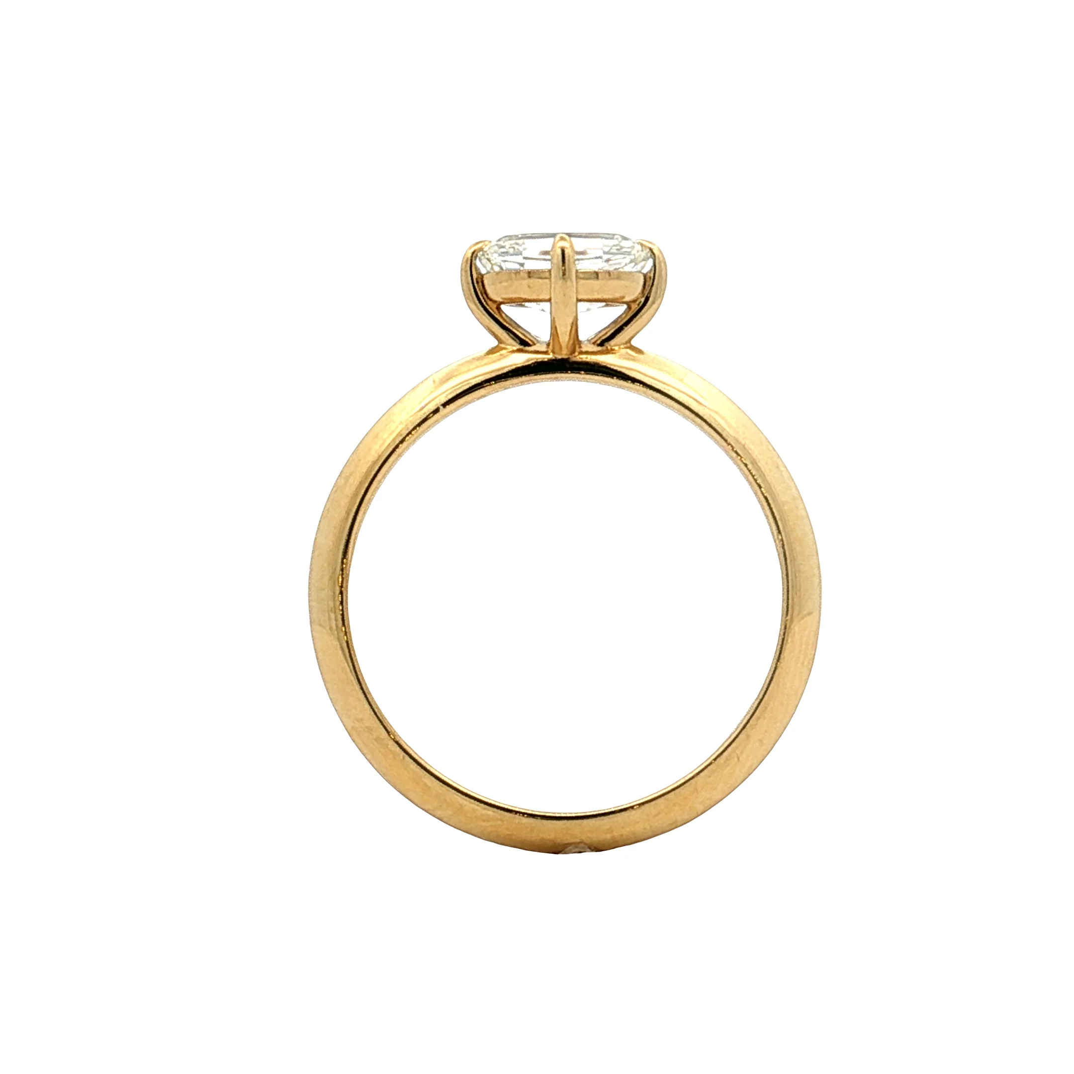 .90 GIA Oval Step Cut Diamond Engagement Ring 18k - Image 4