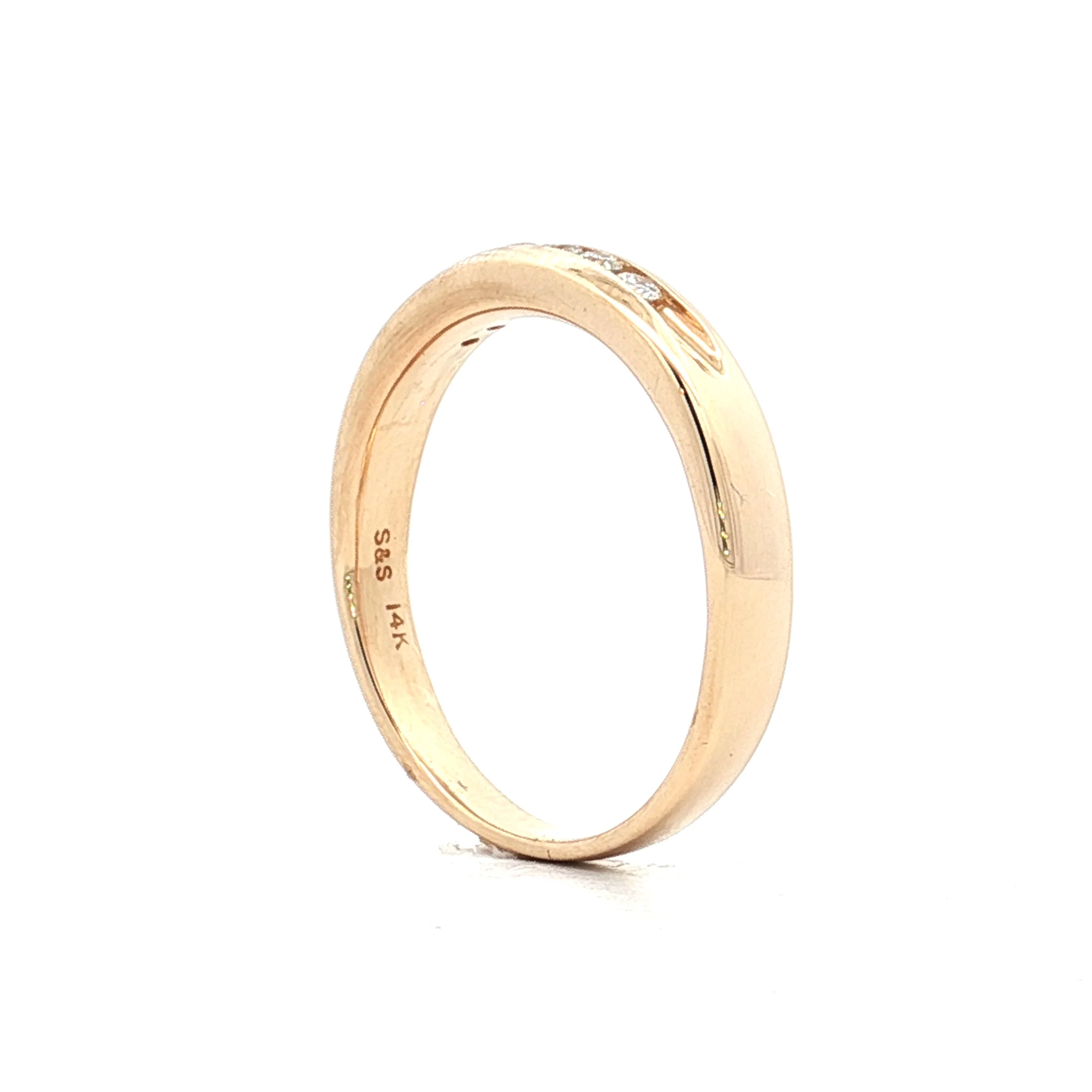 .90 Mens Diamond Wedding Band in 14k Yellow Gold - Image 5