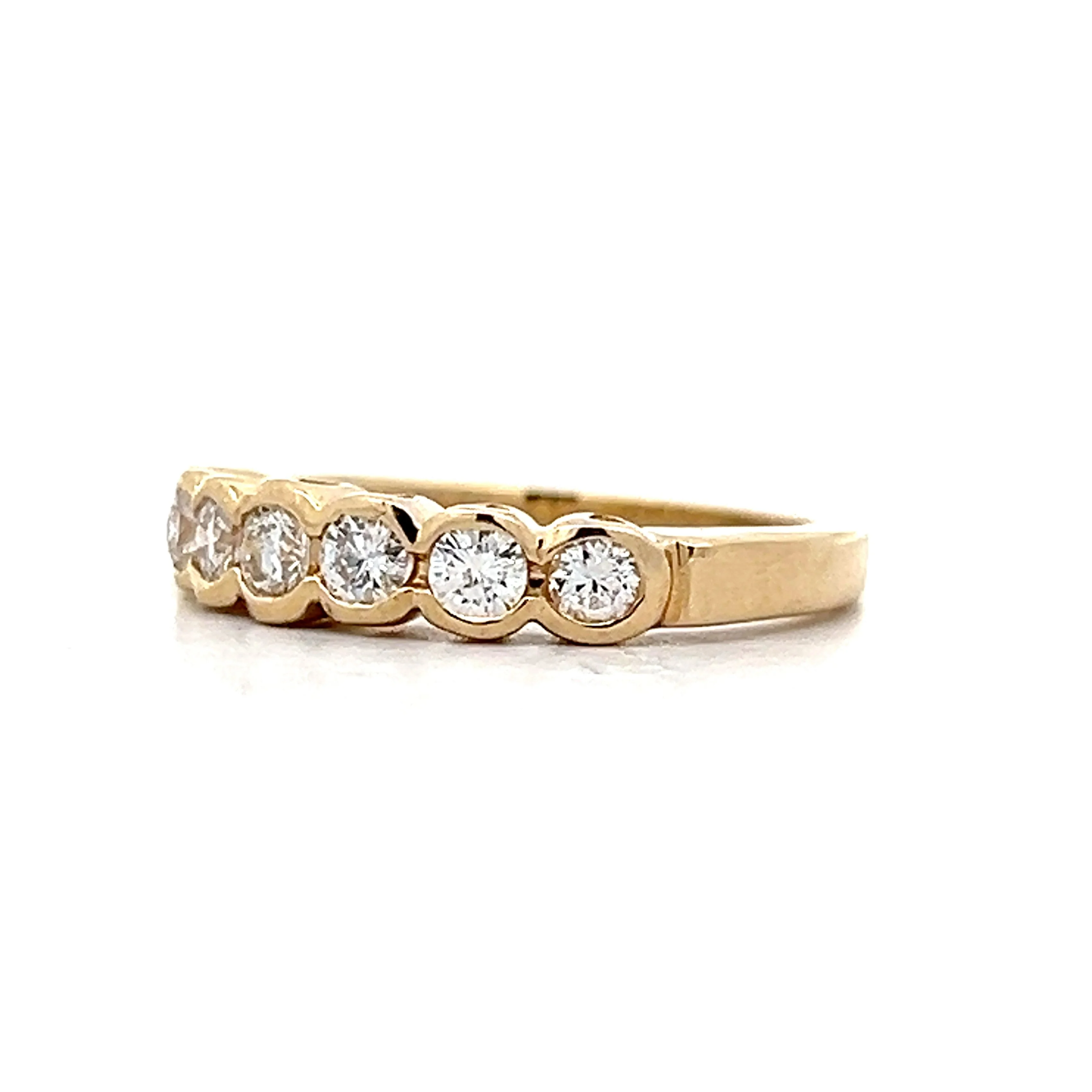 .91 Bezel Set Diamond Wedding Band in 14k Yellow Gold - Image 2