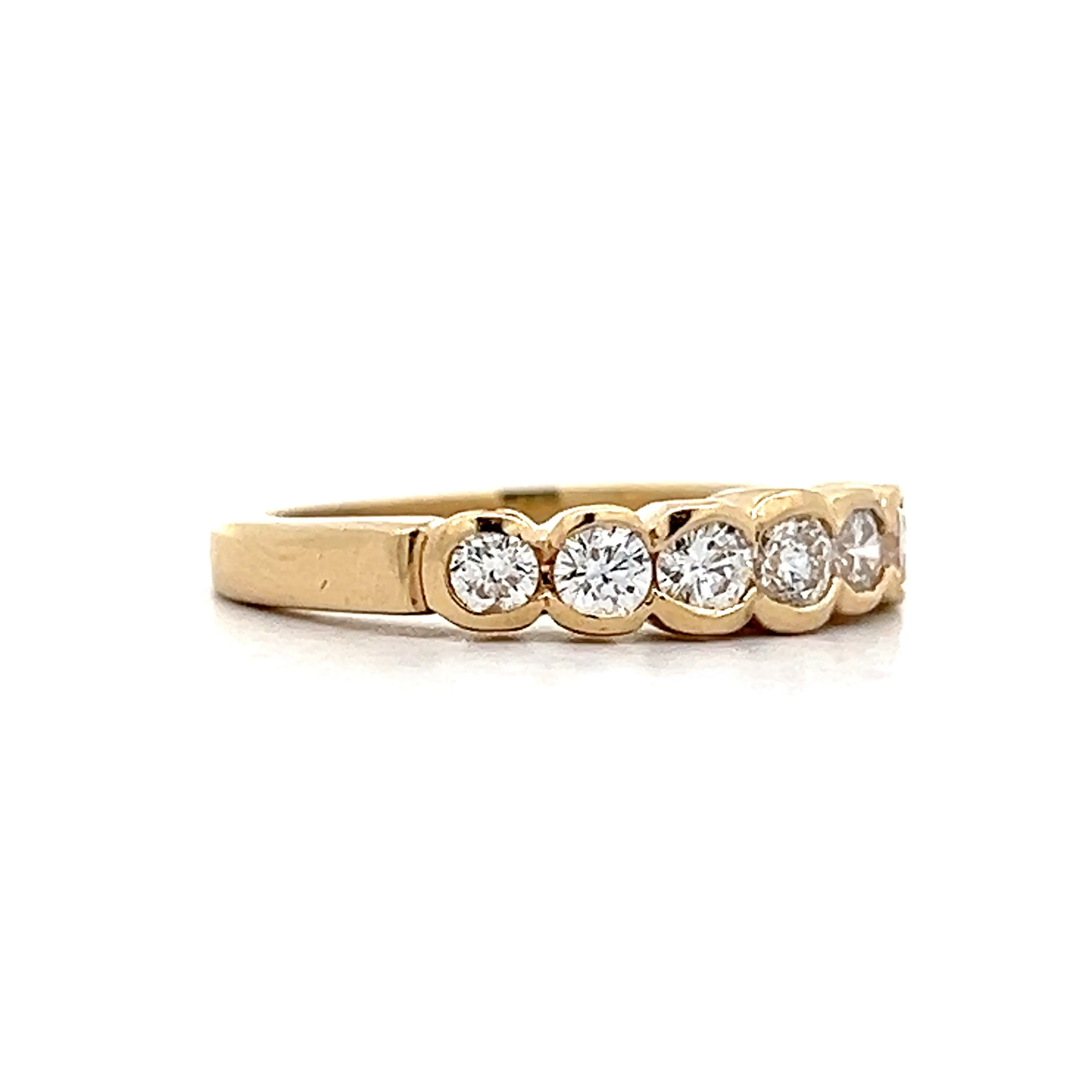 .91 Bezel Set Diamond Wedding Band in 14k Yellow Gold - Image 3