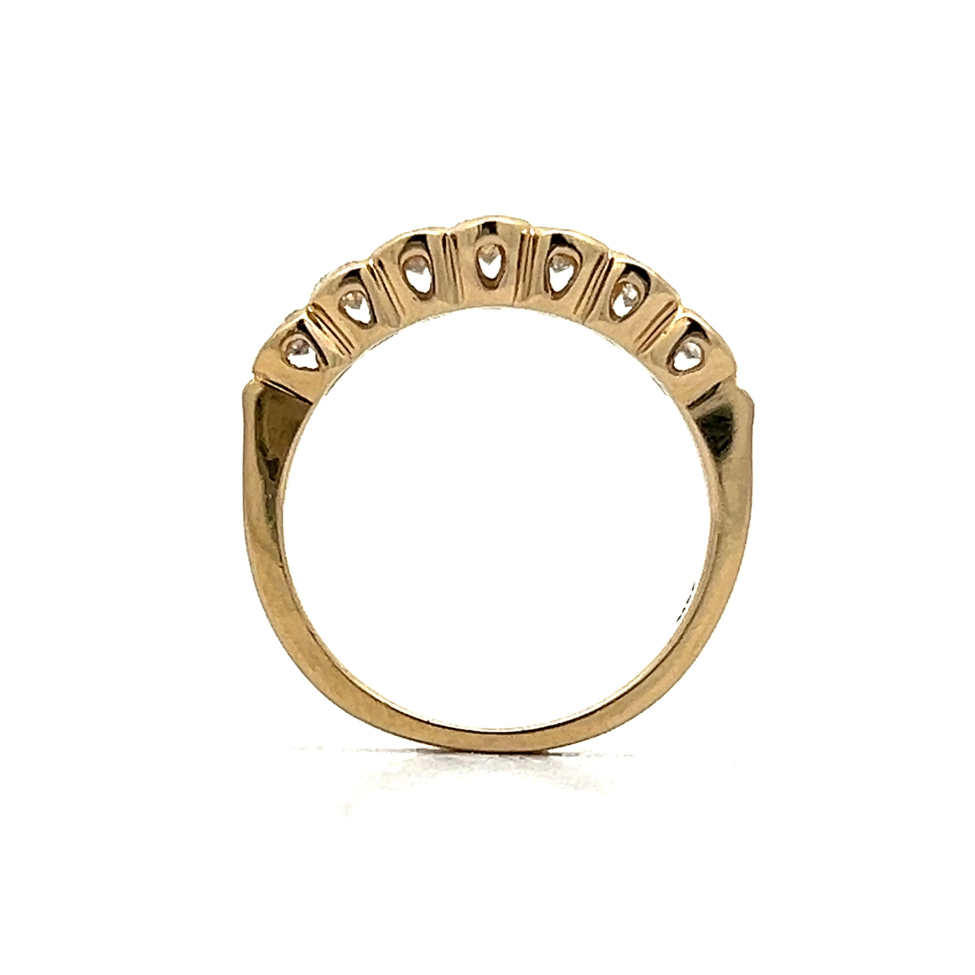 .91 Bezel Set Diamond Wedding Band in 14k Yellow Gold - Image 4