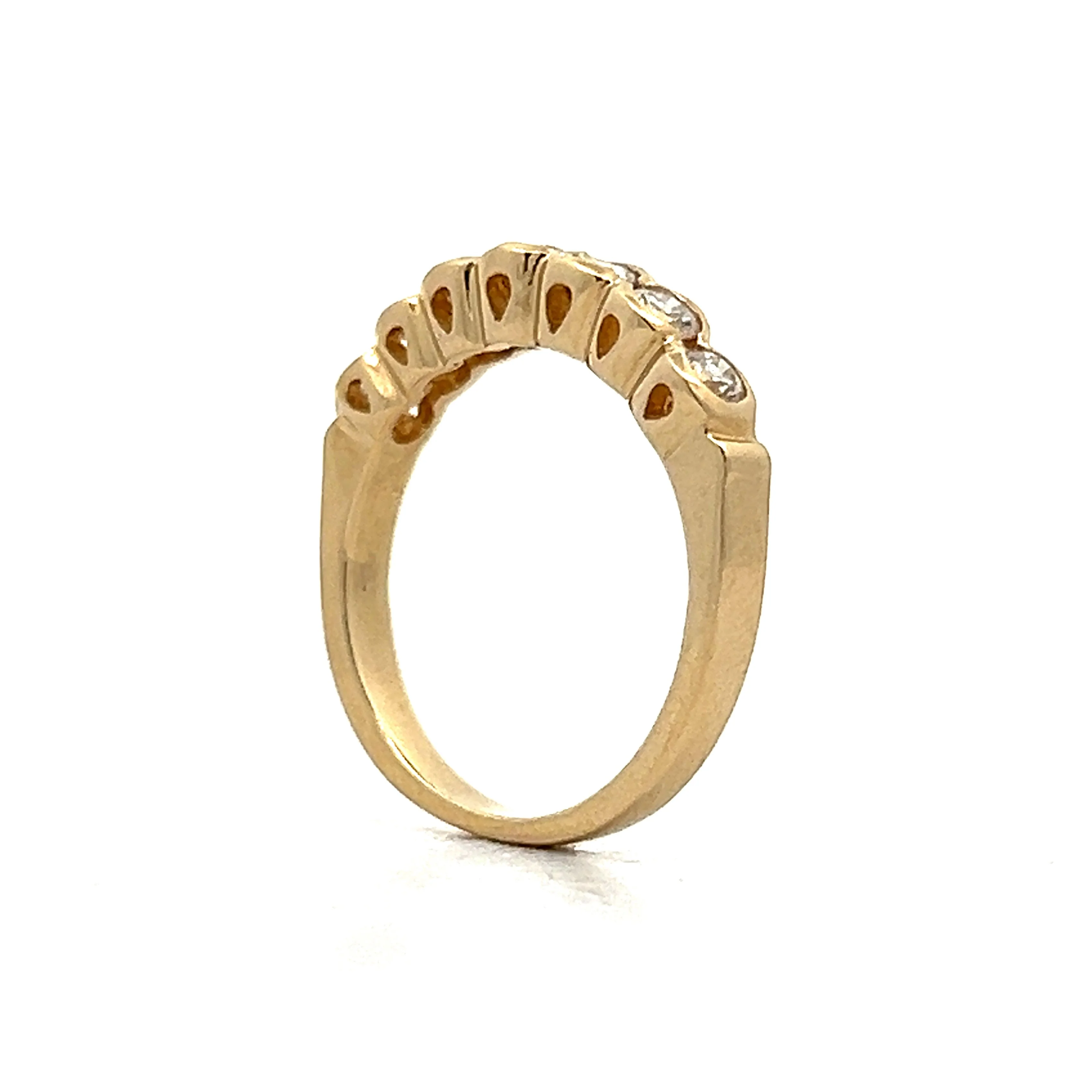 .91 Bezel Set Diamond Wedding Band in 14k Yellow Gold - Image 5