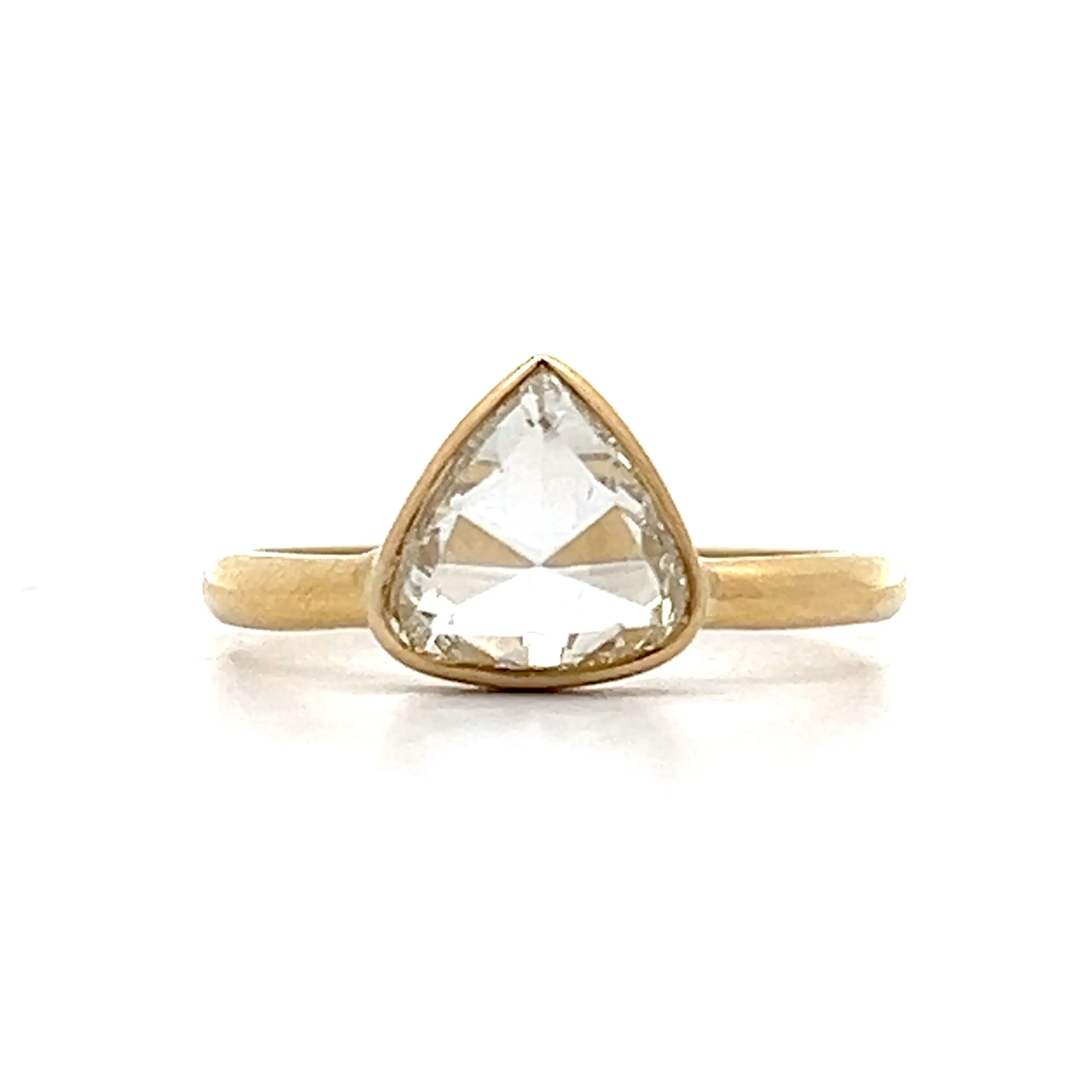 .91 Trillion Rose Cut Diamond Engagement Ring in 18k